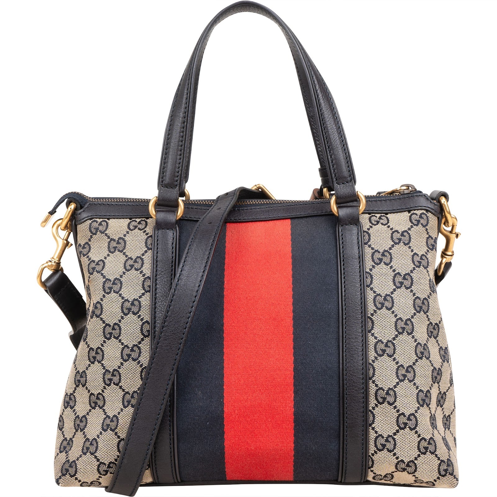 Gucci - GG Marrakech Web Stripe Bamboo Tassel Crossbody Bag