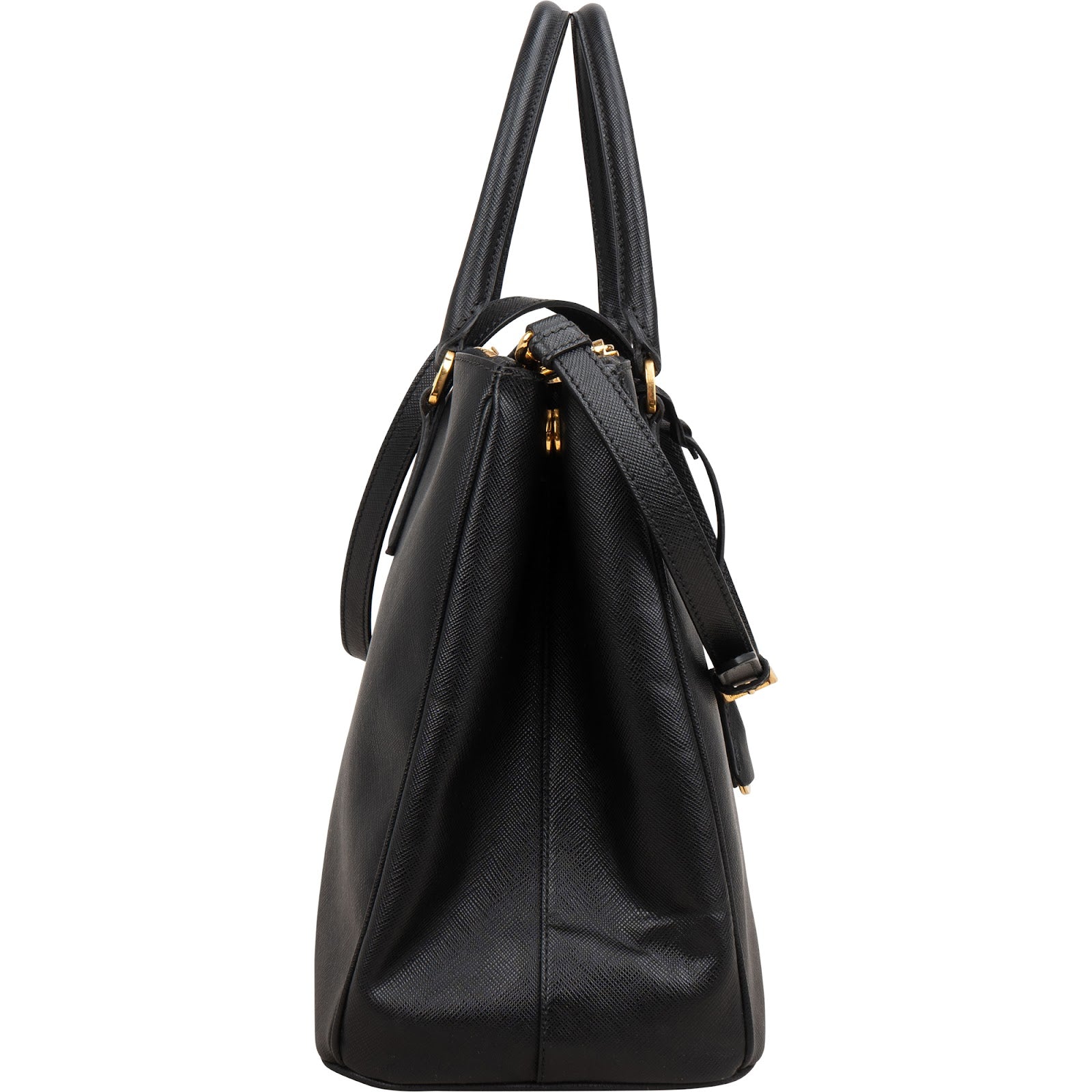 Prada Black Saffiano Leather Galleria Handbag