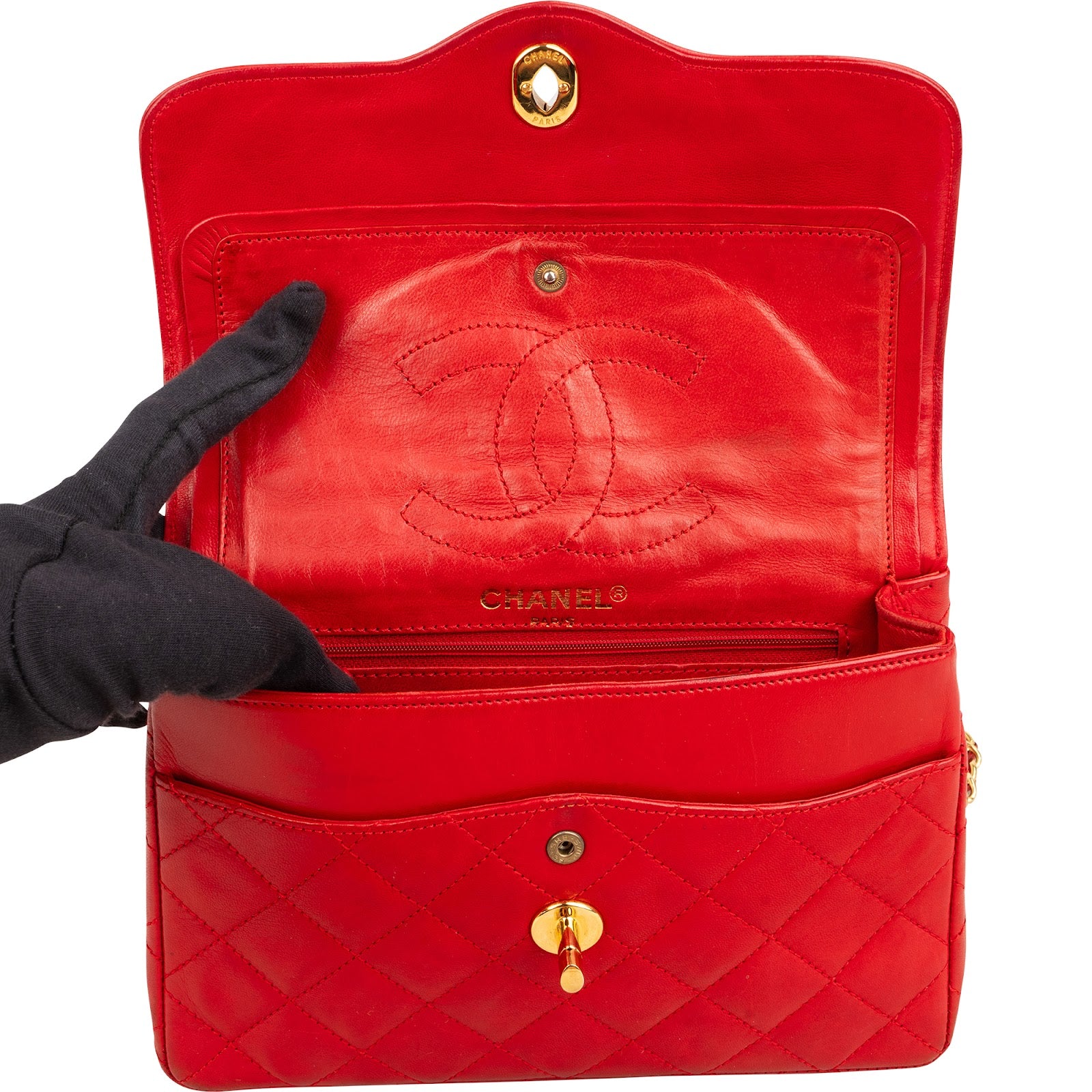 Chanel Quilted Lambskin Bicolor Double Flap Crossbody Bag