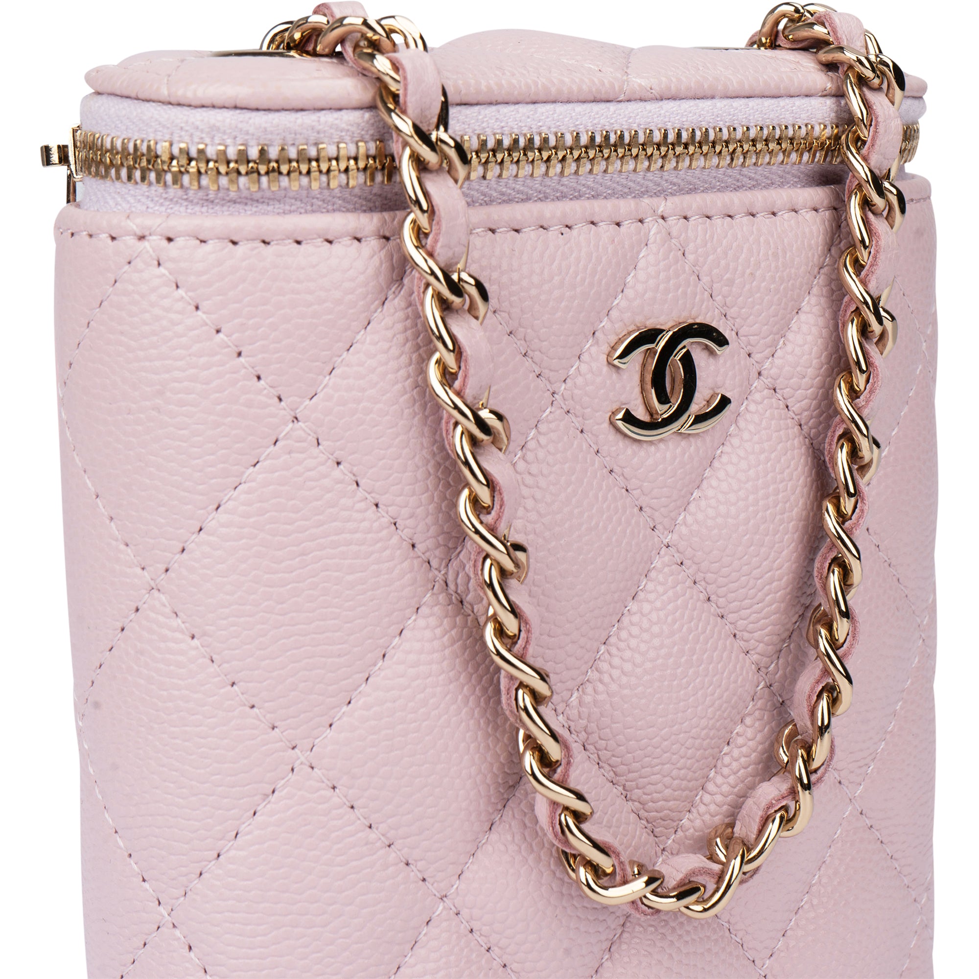Chanel Lilac Caviar Leather Mini Vertical Vanity Bag