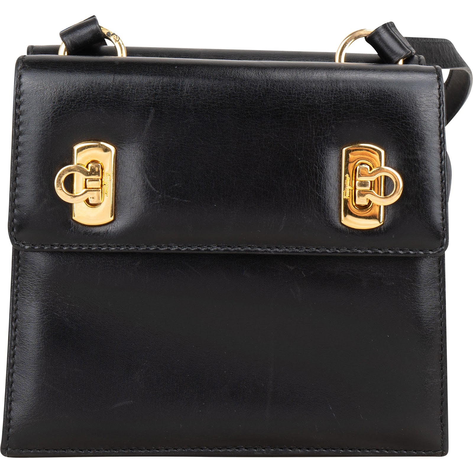 Salvatore Ferragamo Leather Gancini Flap Crossbody Bag