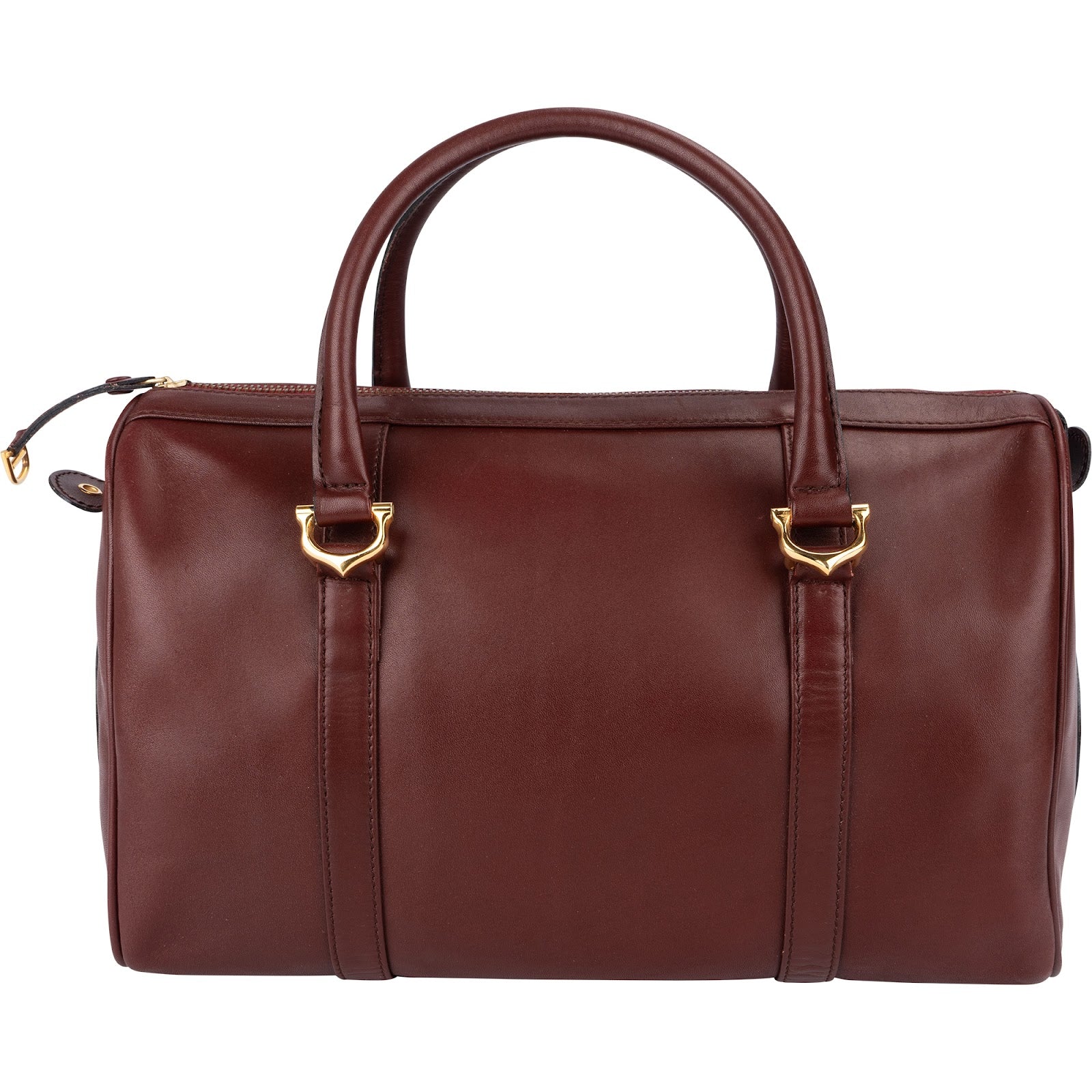 Cartier Bordeaux Leather Must de Cartier Boston Handbag