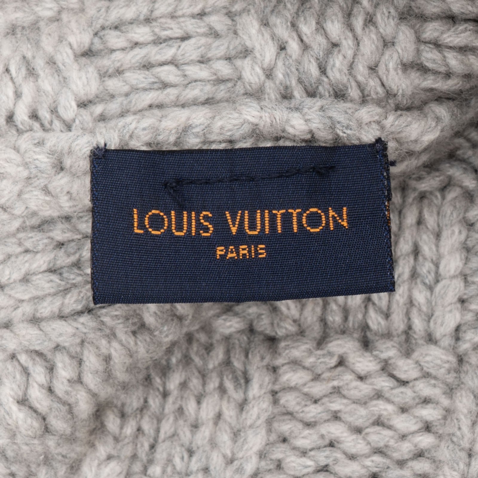 Louis Vuitton Grey Cashmere Damier Beanie