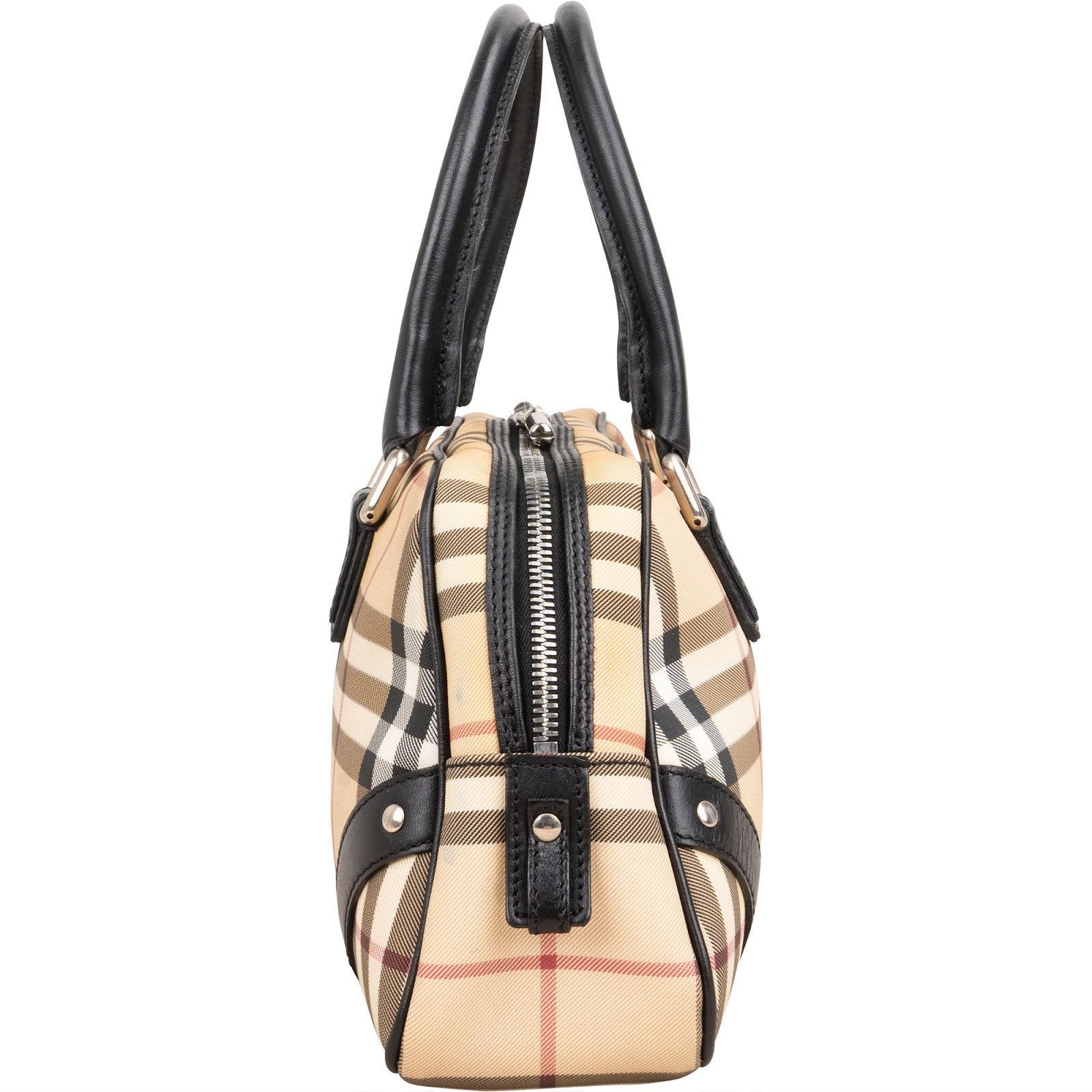 Burberry Nova-Check Monogram Boston Handbag