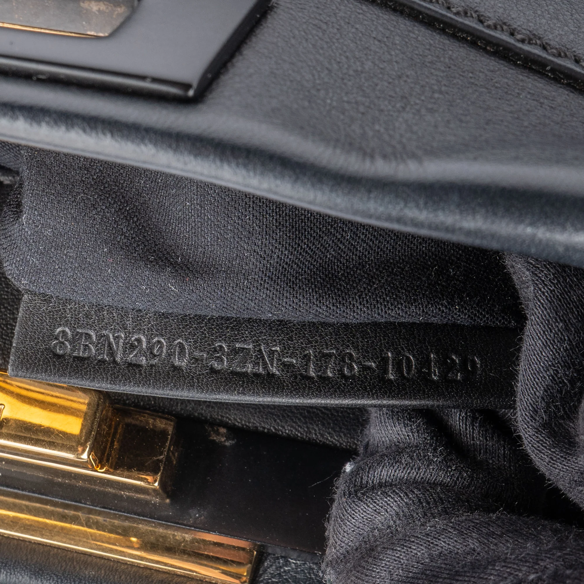 Fendi Black Leather Peekaboo Handbag