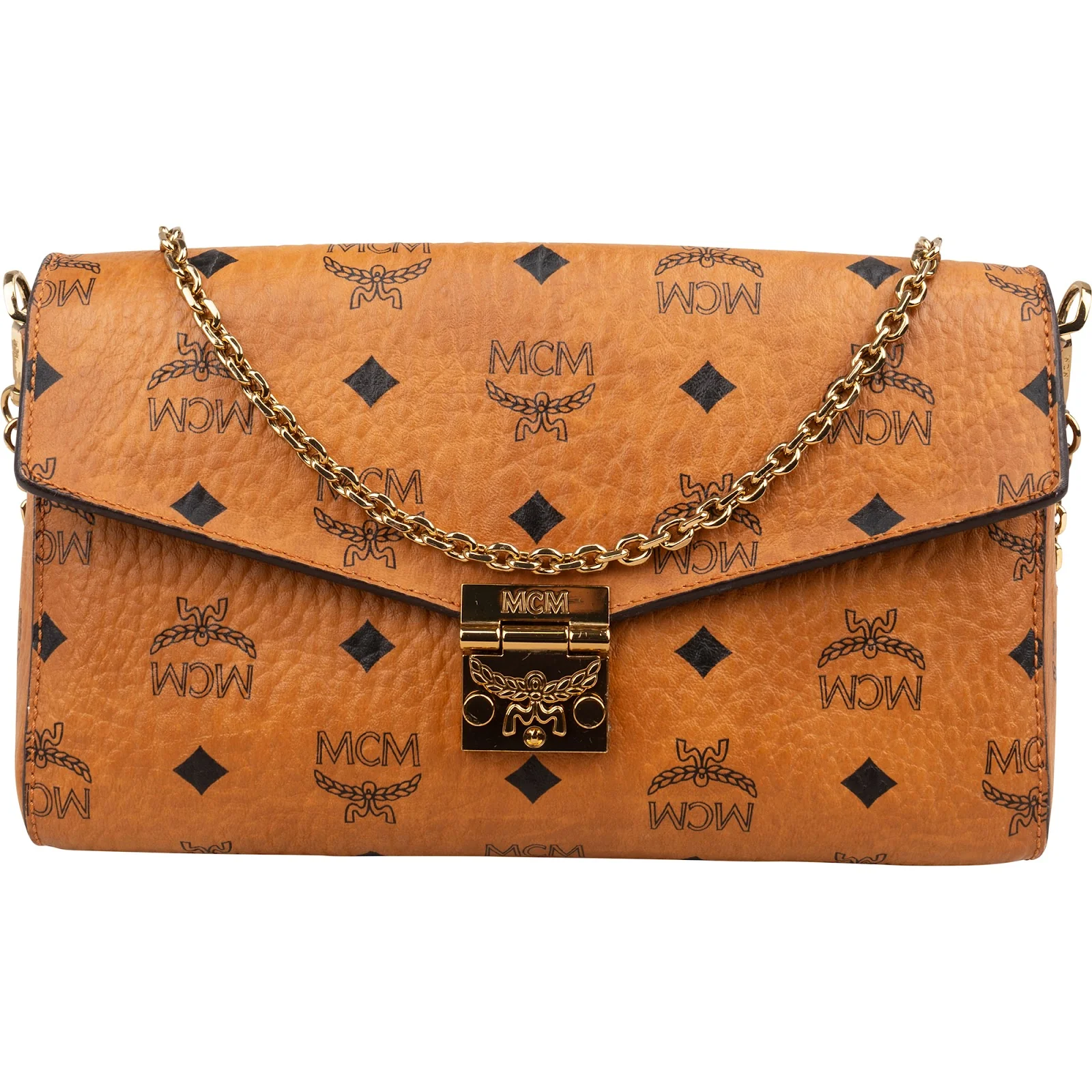 MCM Monogram Visetos Patricia Wallet on Chain Crossbody Bag