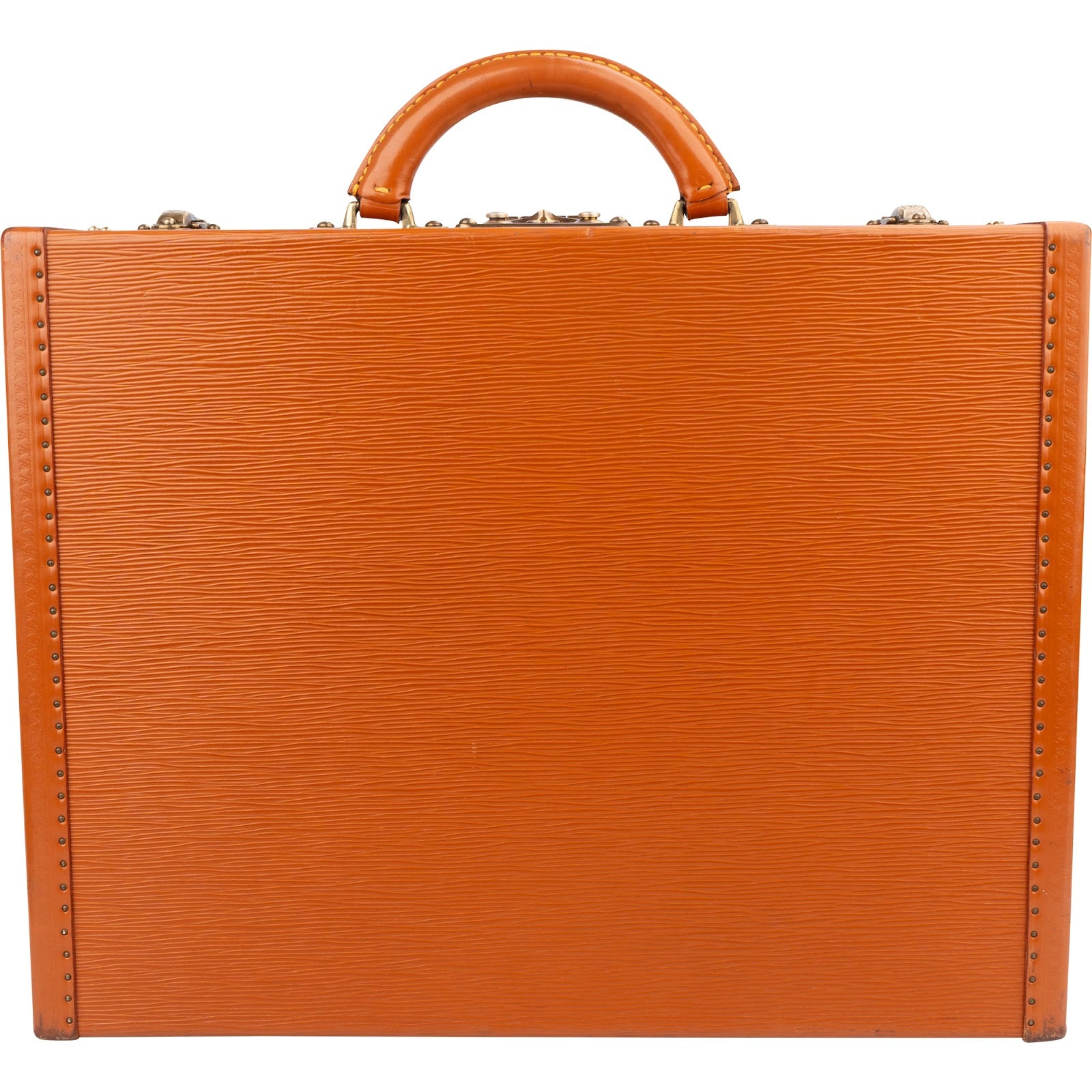 Louis Vuitton Cognac Epi Leather Président Aktenkoffer