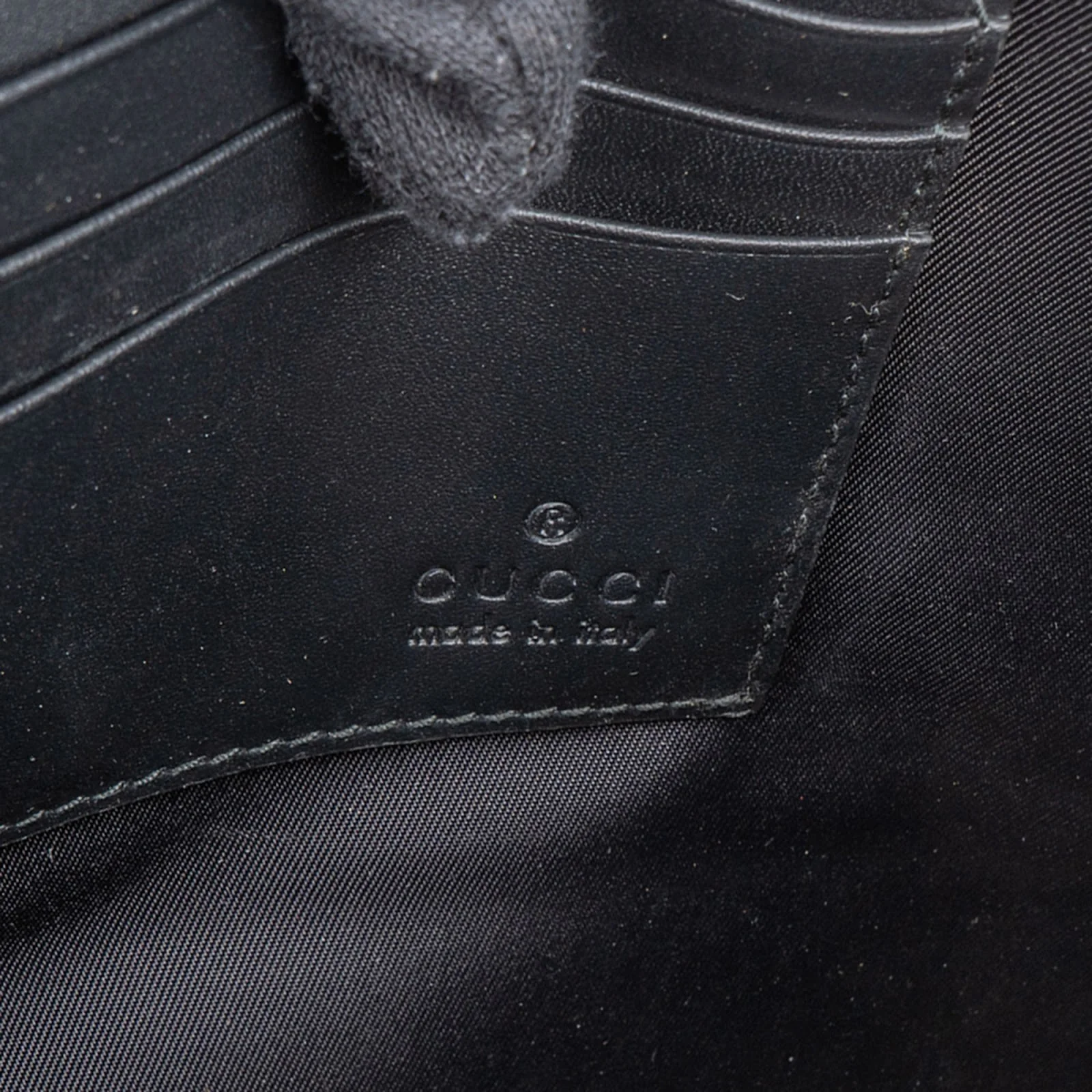 Gucci Black Leather Bee Clutch