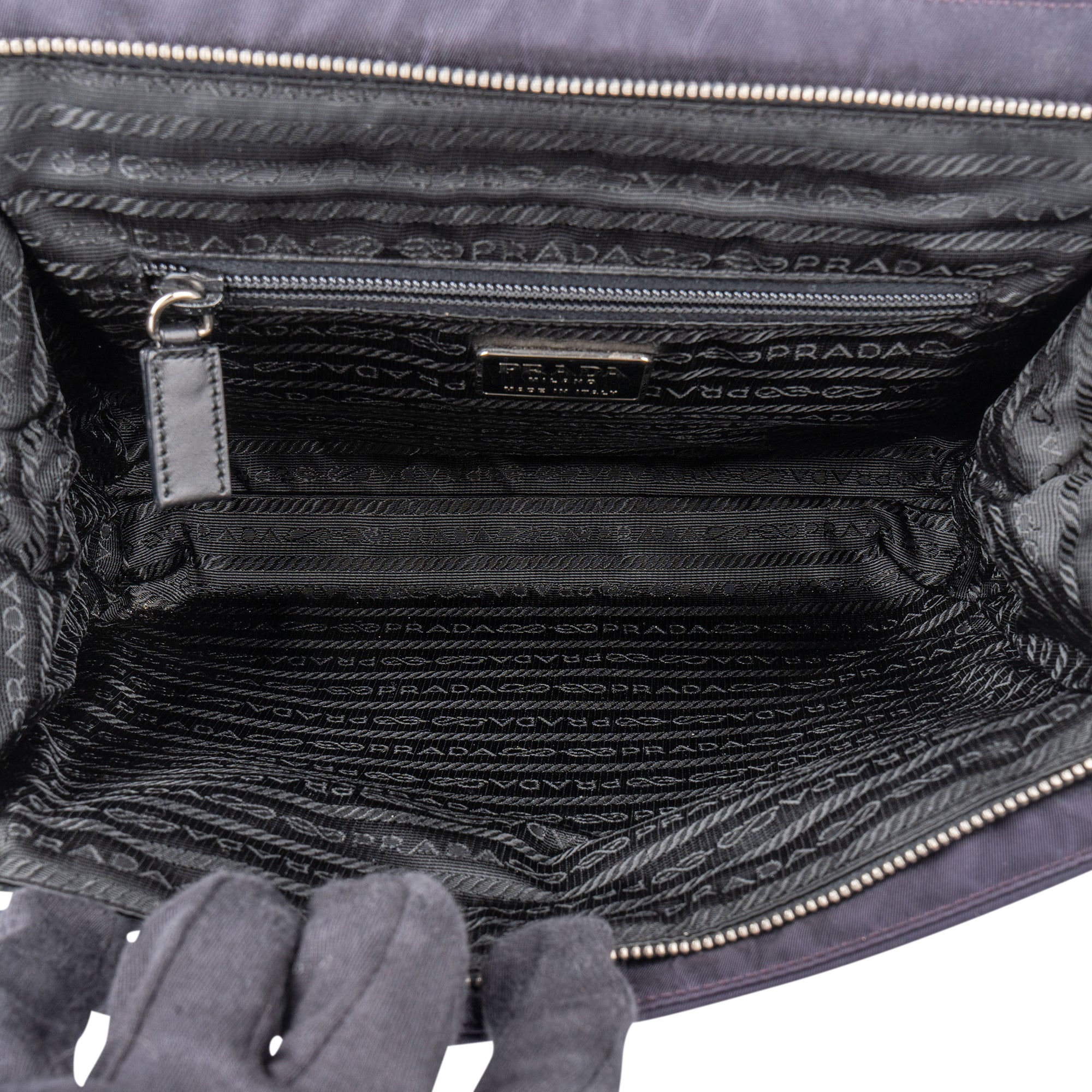 Prada Purple Nylon Triangle Handbag