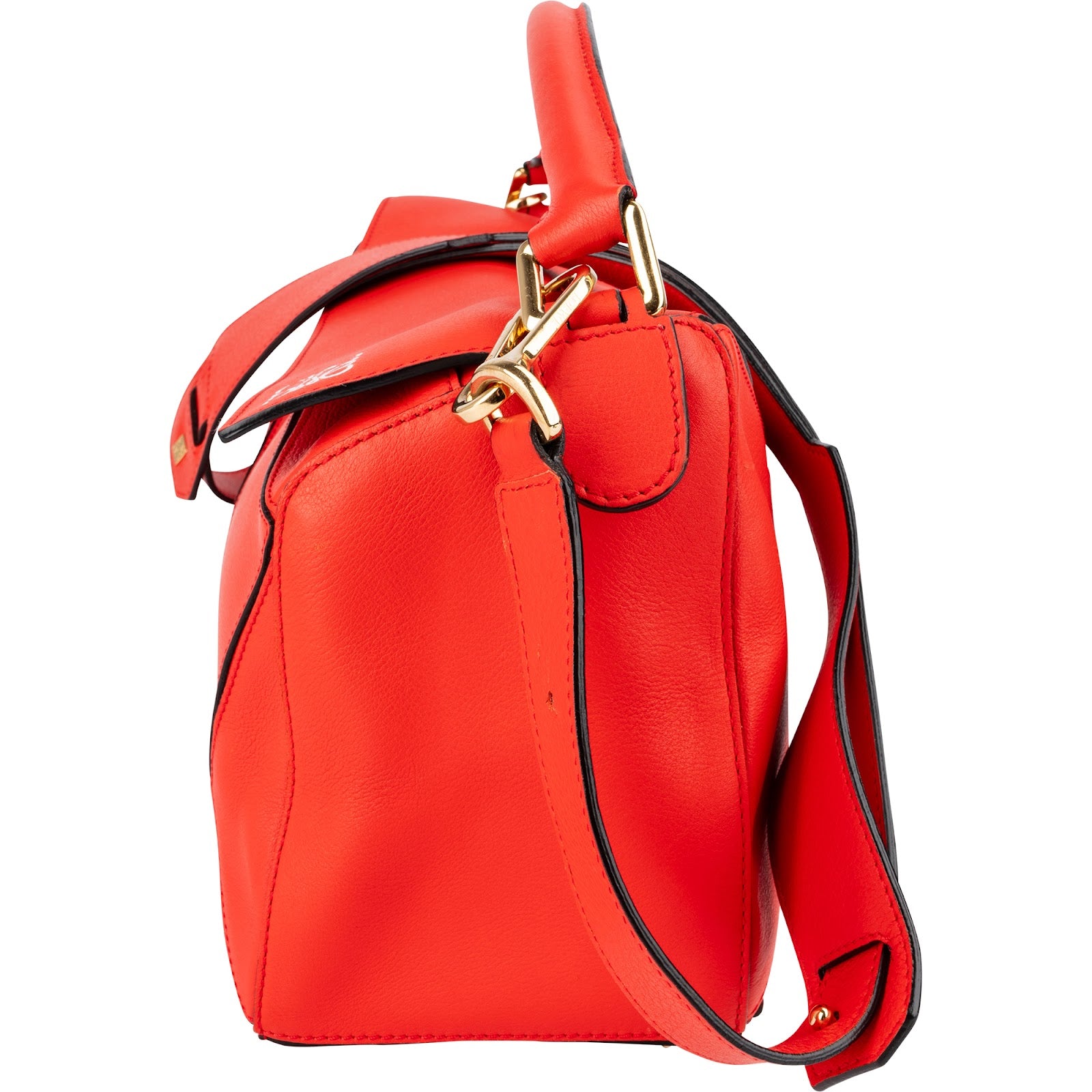 Loewe - Red Grained Calfskin Puzzle Handbag