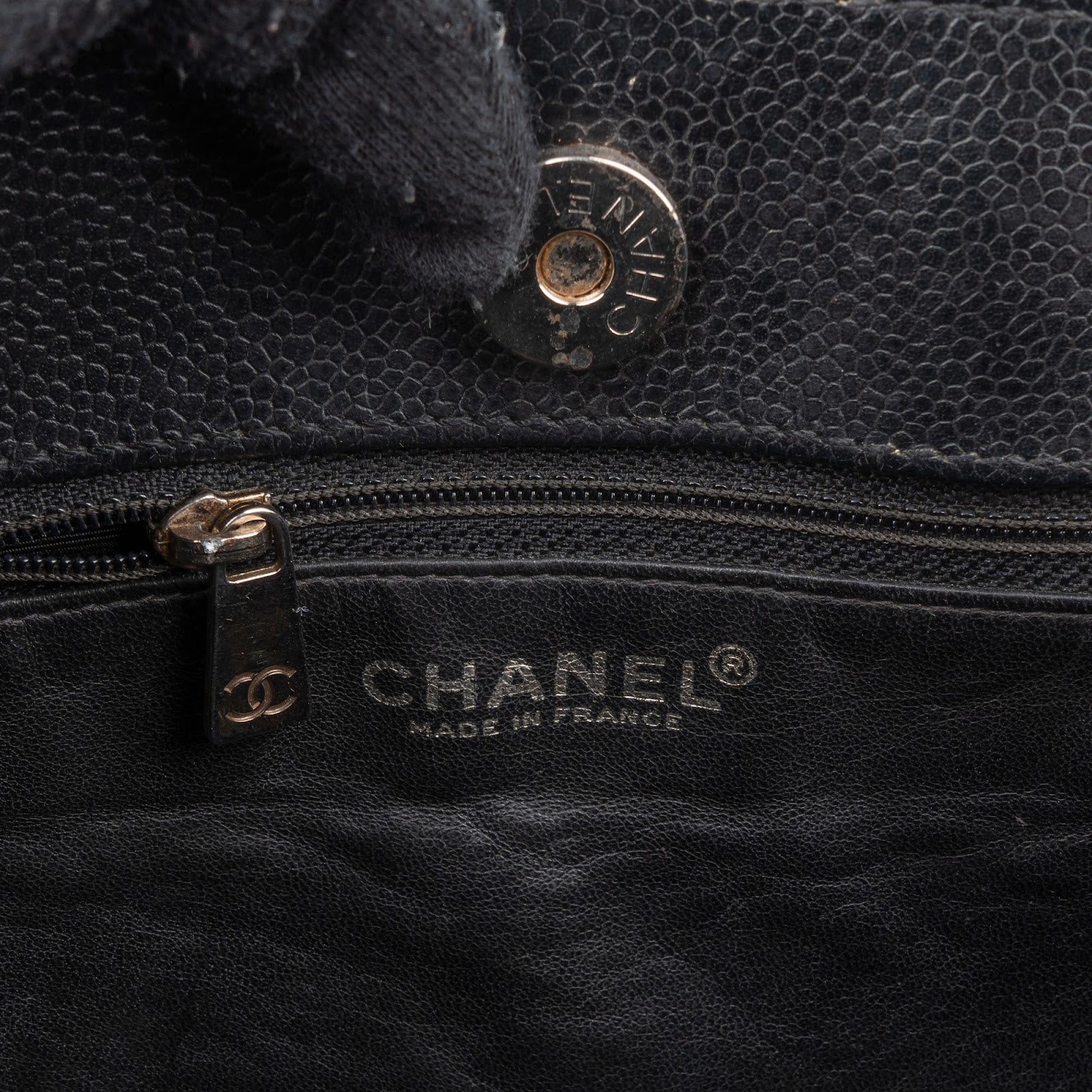 Chanel Caviar Leather Bijoux Chain Tote Shoulder Bag