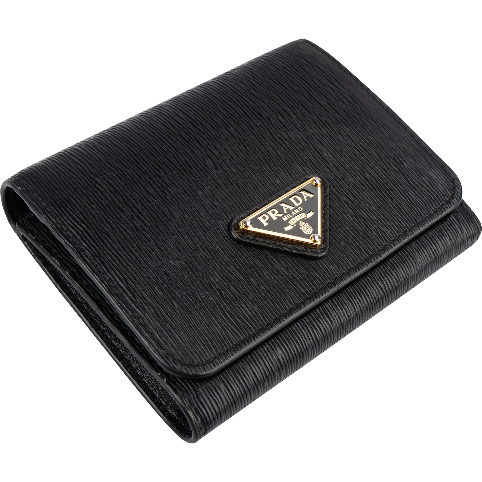 Prada Vitello Move Leather Small Trifold Wallet