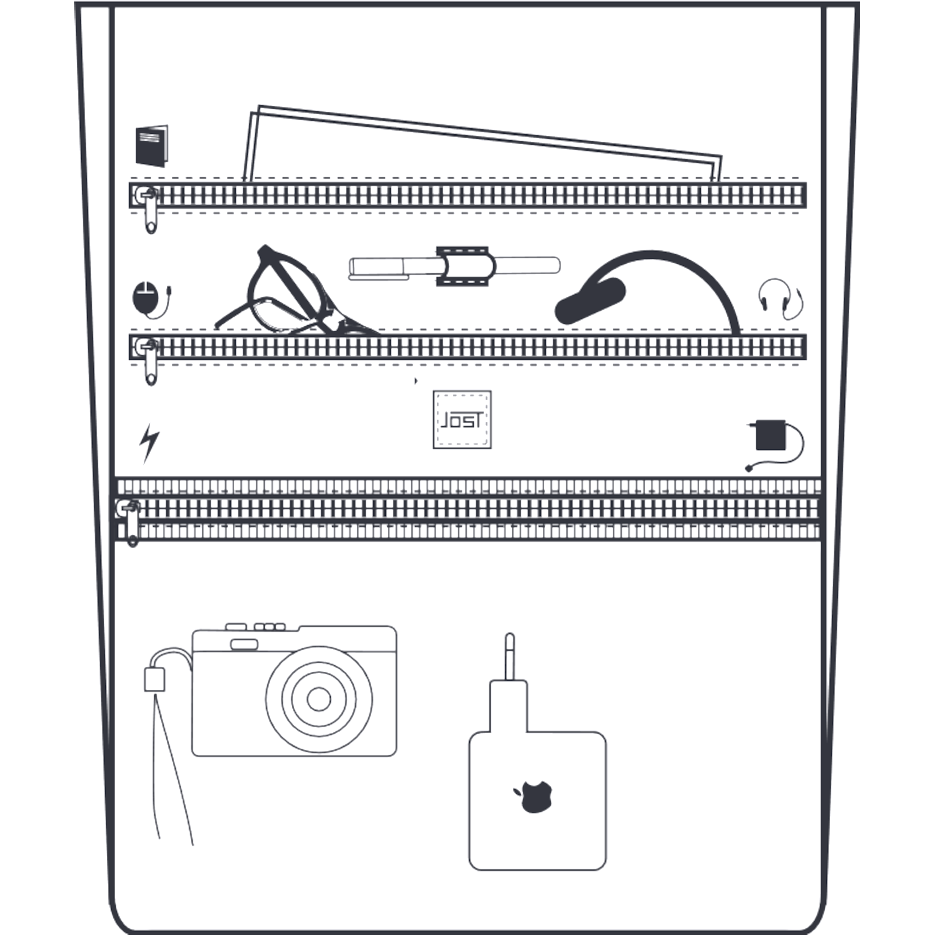 MALMÖ Kurierrucksack - cognac