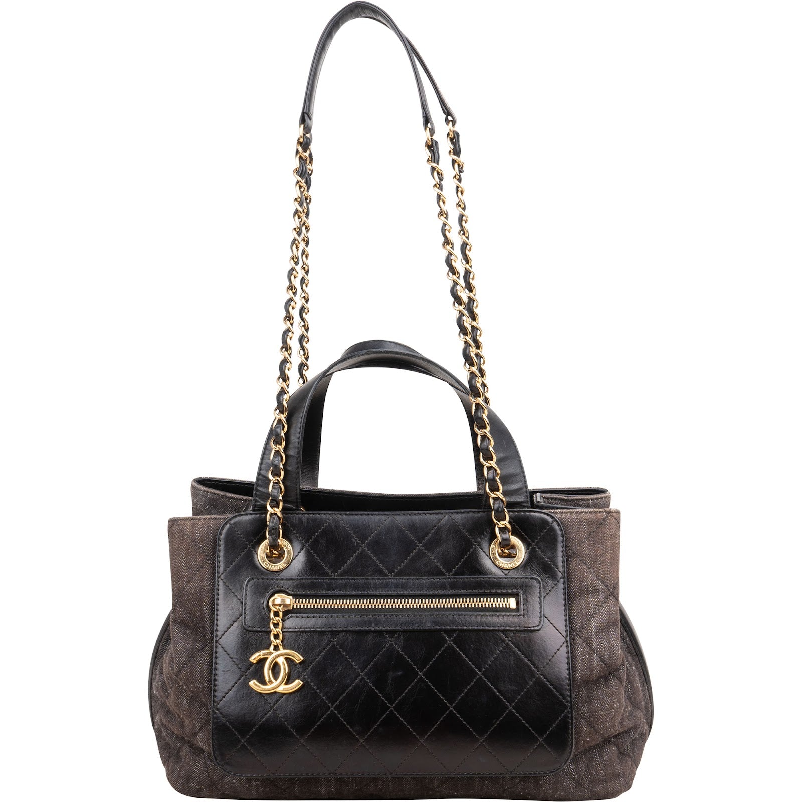 Chanel Stitching Denim CC Shoulder Handbag