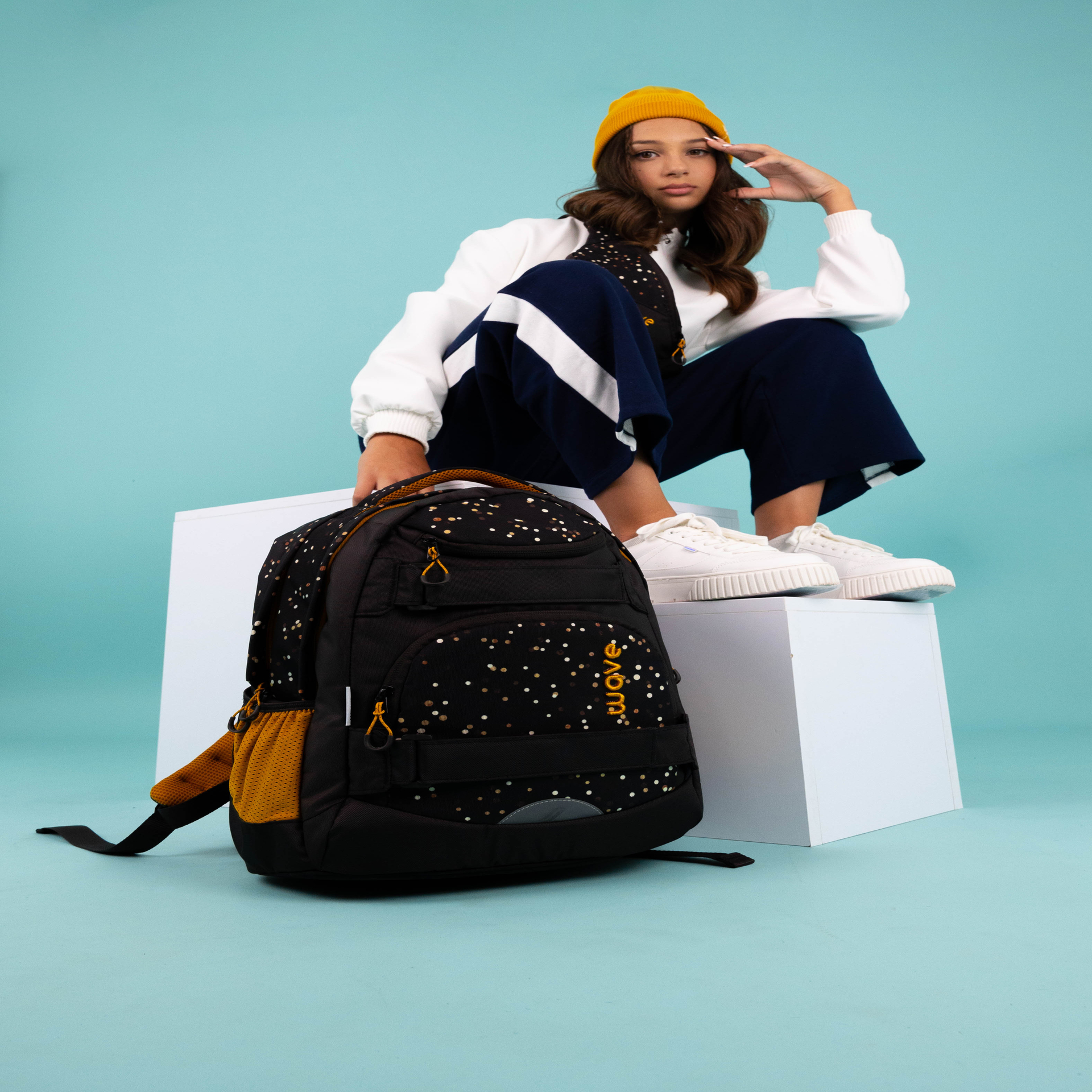 Wave Infinity Move Schulrucksack Set 3 tlg. "Dots Sand"