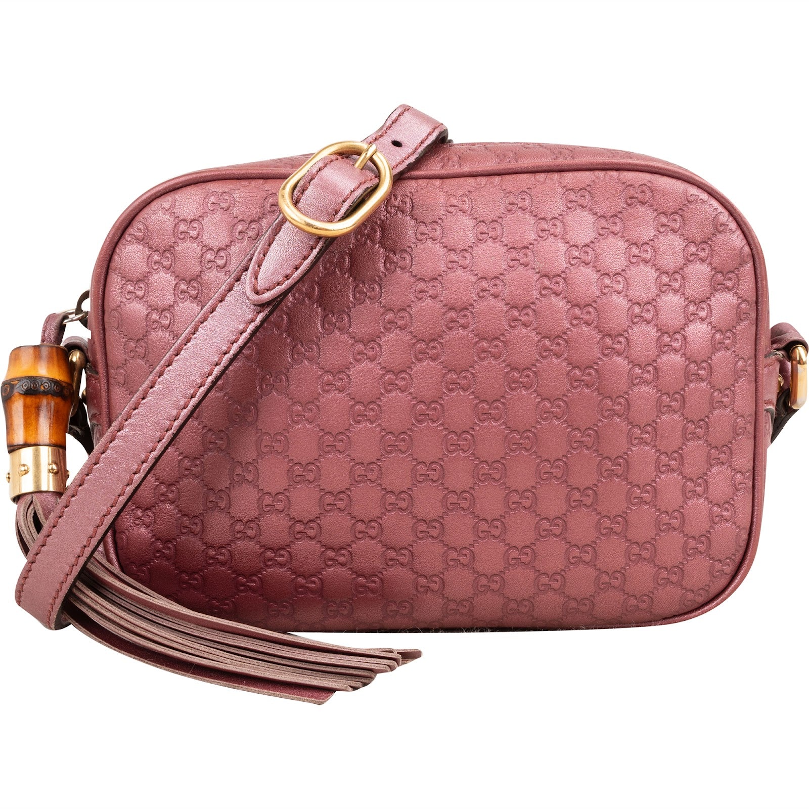 Gucci Guccissima Leather Bamboo Tassel Soho Crossbody Bag