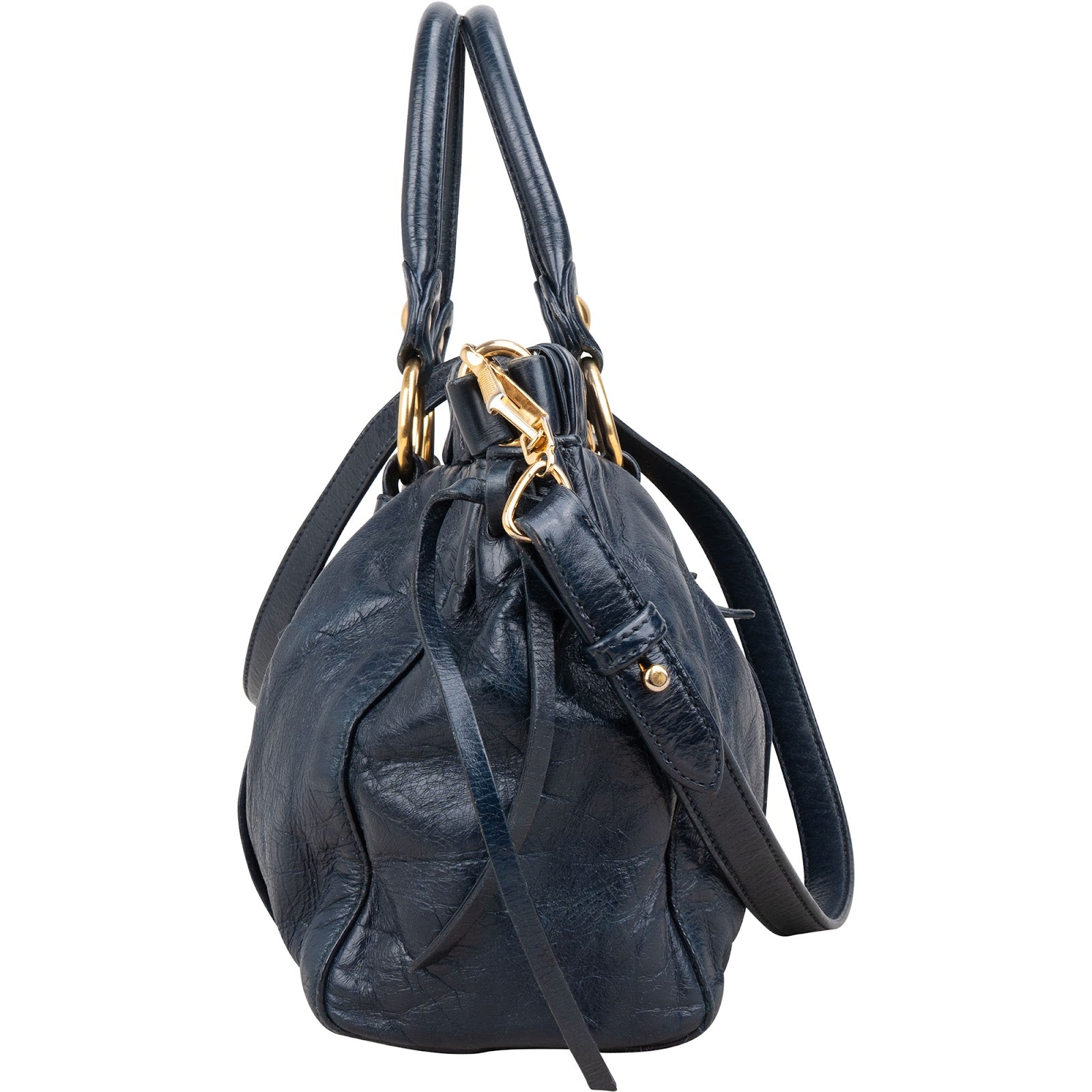 Miu Miu – Vitello Lux Drawstring Satchel Crossbody Bag