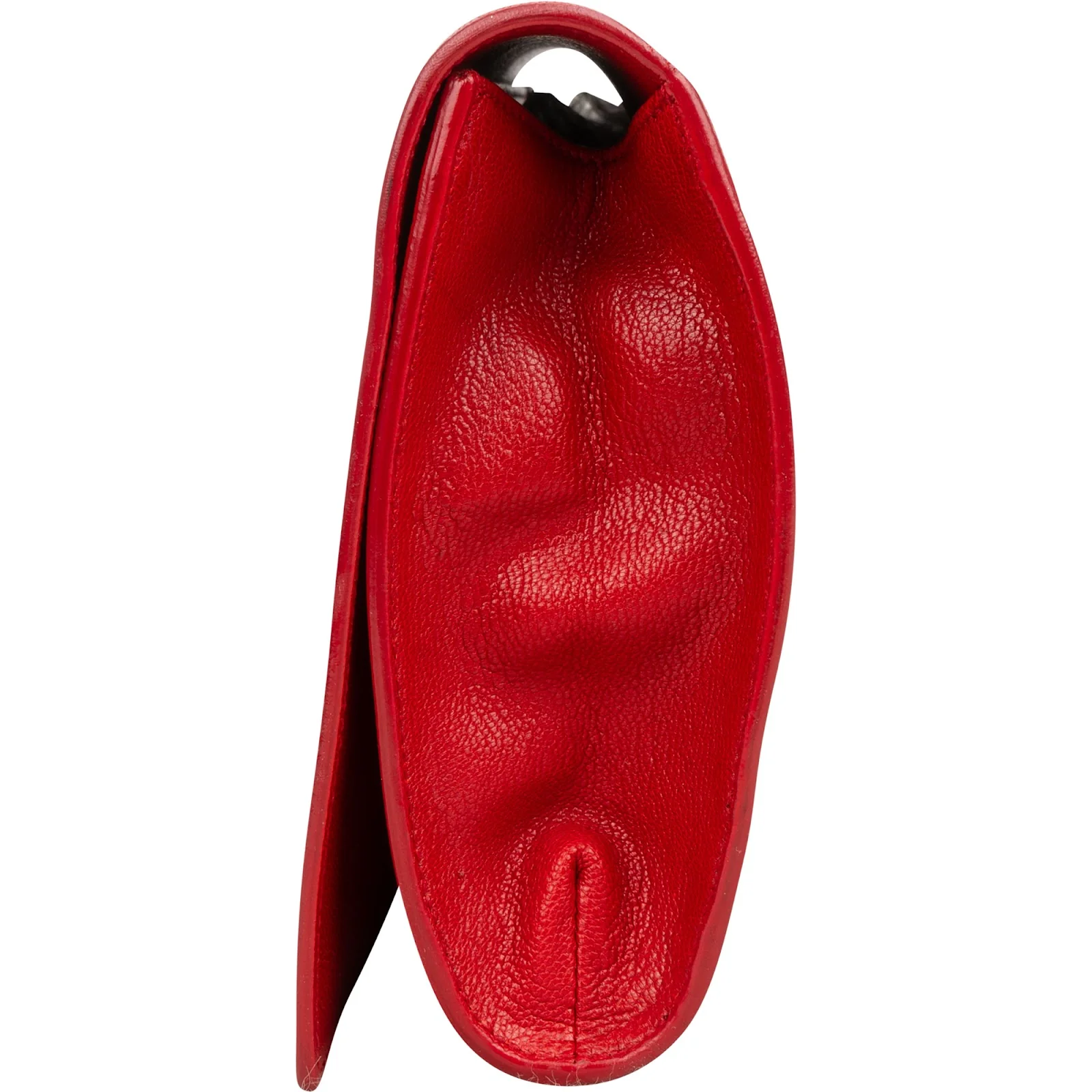 Saint Laurent Grain de Poudre Leather Cassandre Clutch