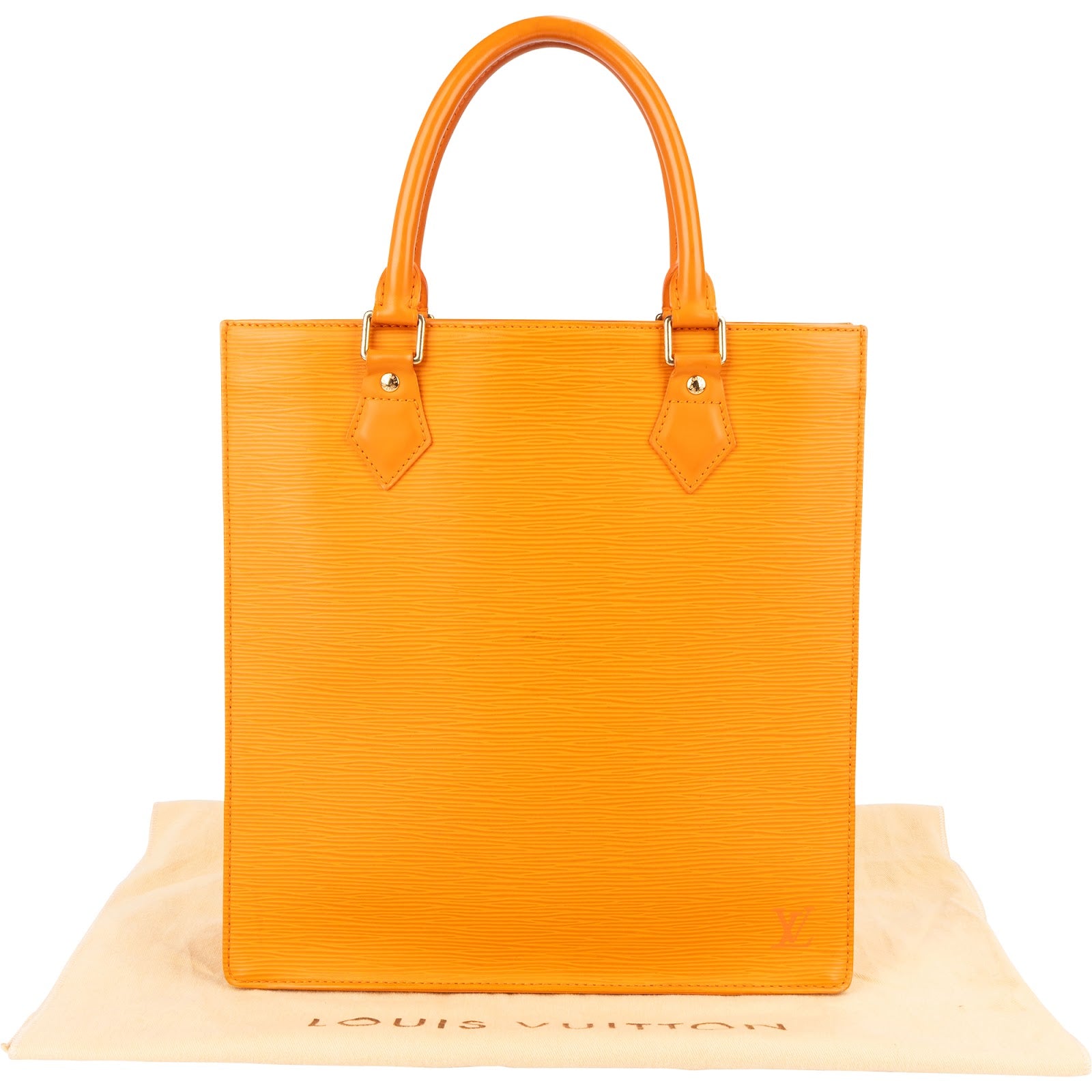 Louis Vuitton Orange Epi Leather Sac Plat Handbag