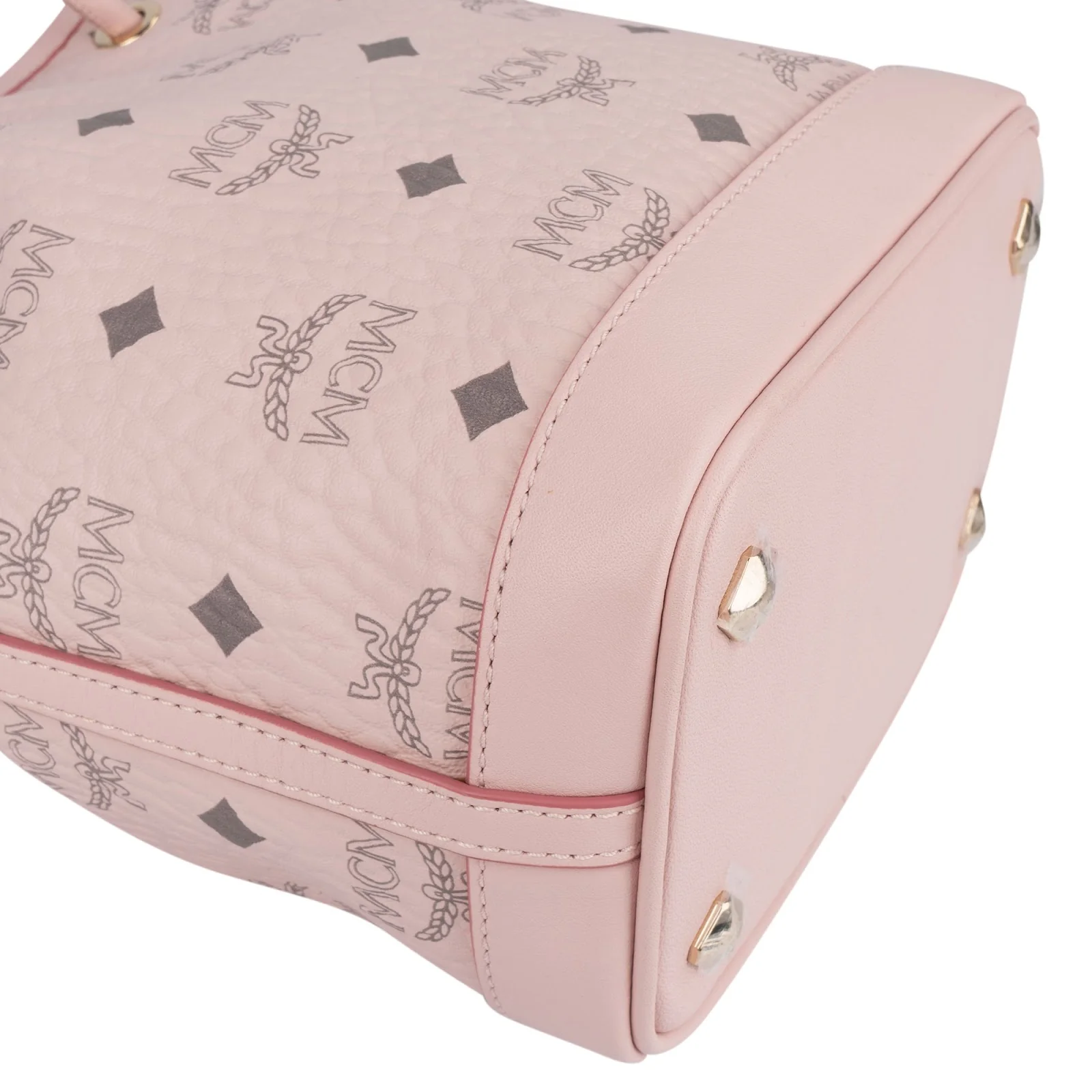MCM Pink Monogram Visetos Mini Drawstring Crossbody Bag