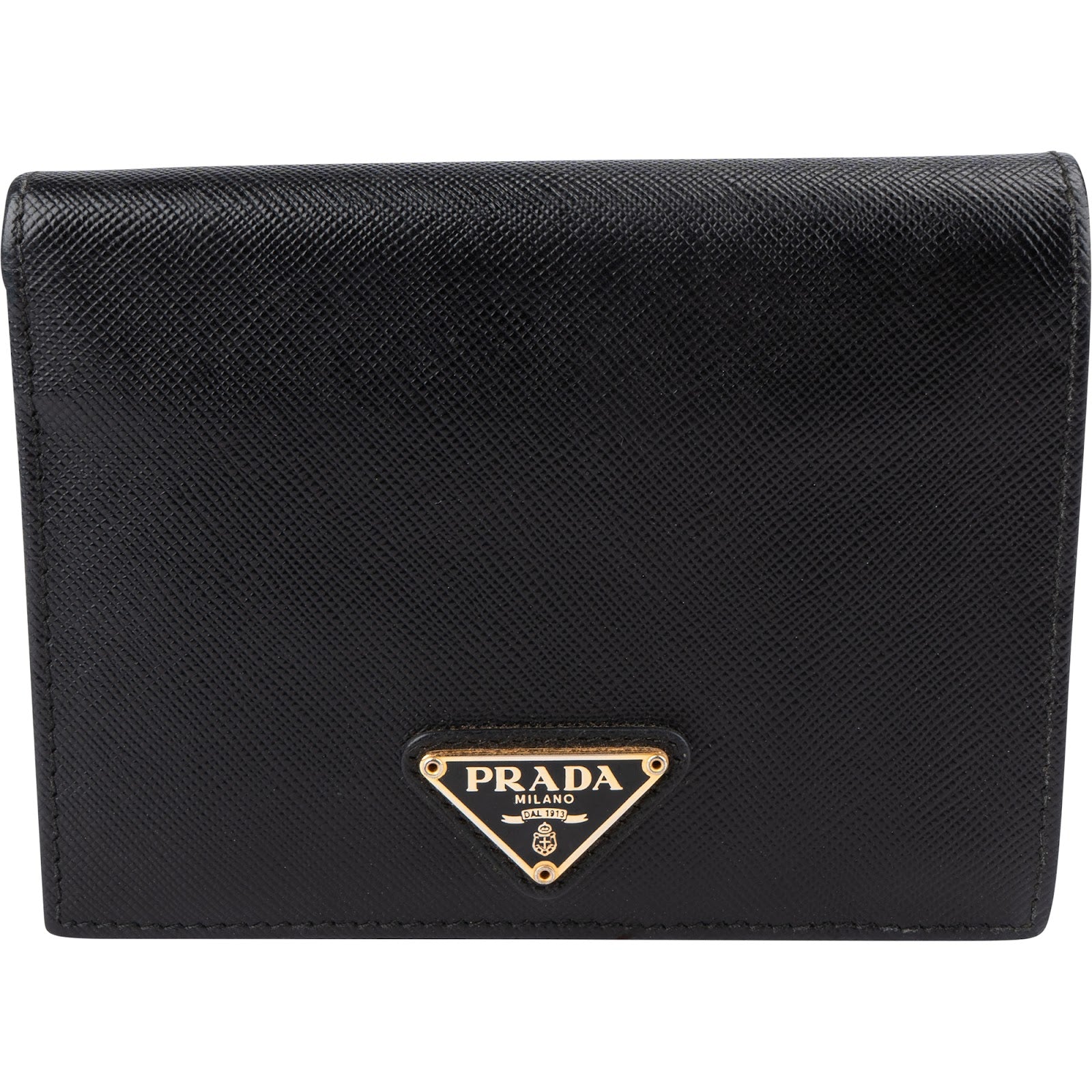 Prada - Saffiano Leather Triangle Trifold Wallet
