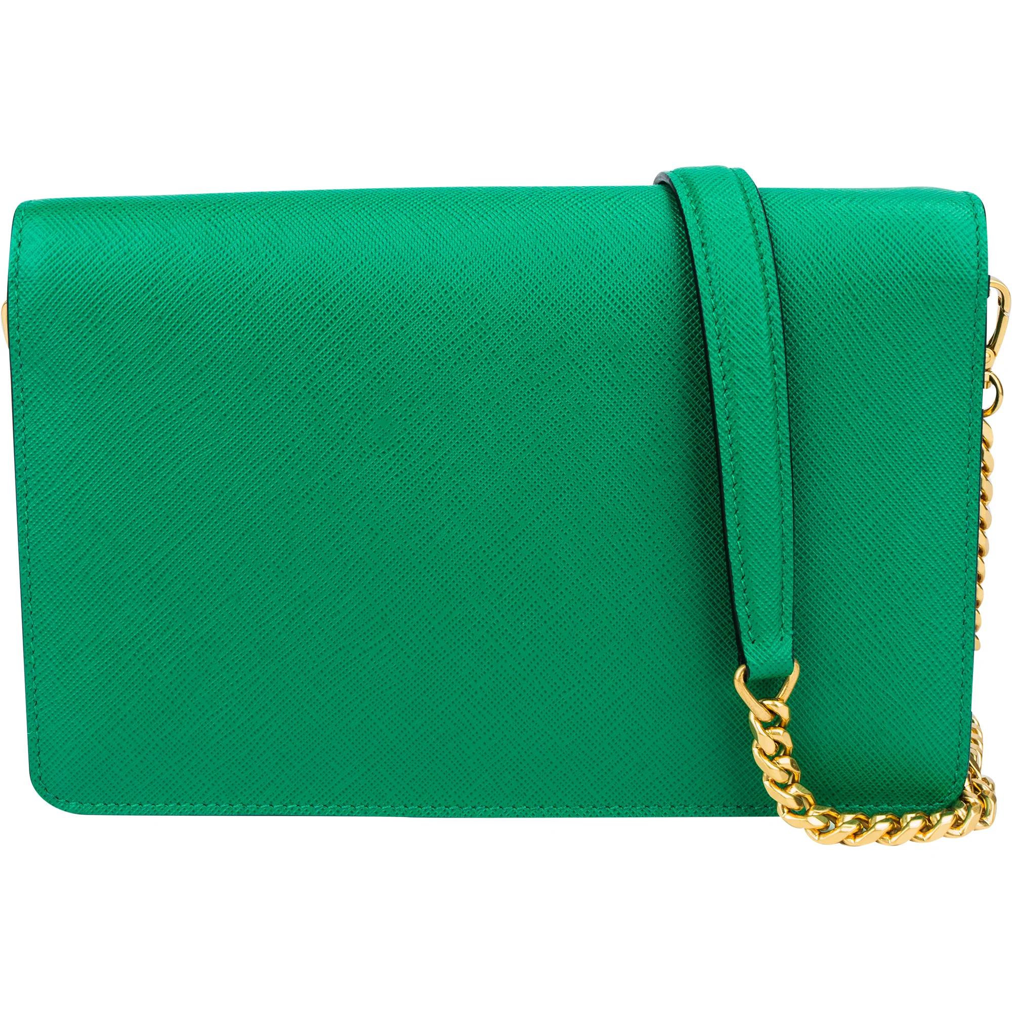 Prada Green Saffiano Leather Big Triangle Crossbody Bag