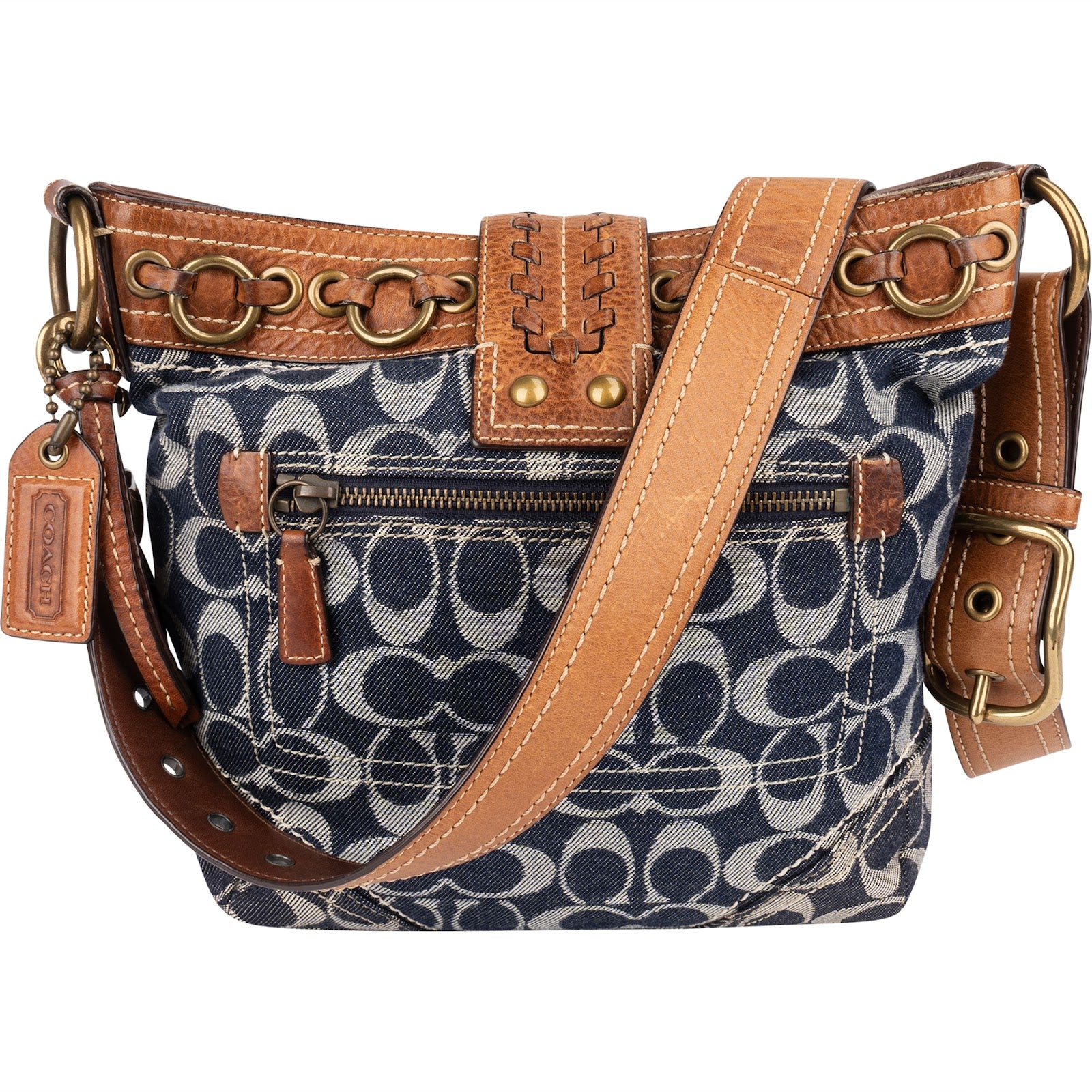 Coach Monogram Signature Denim Crossbody Bag
