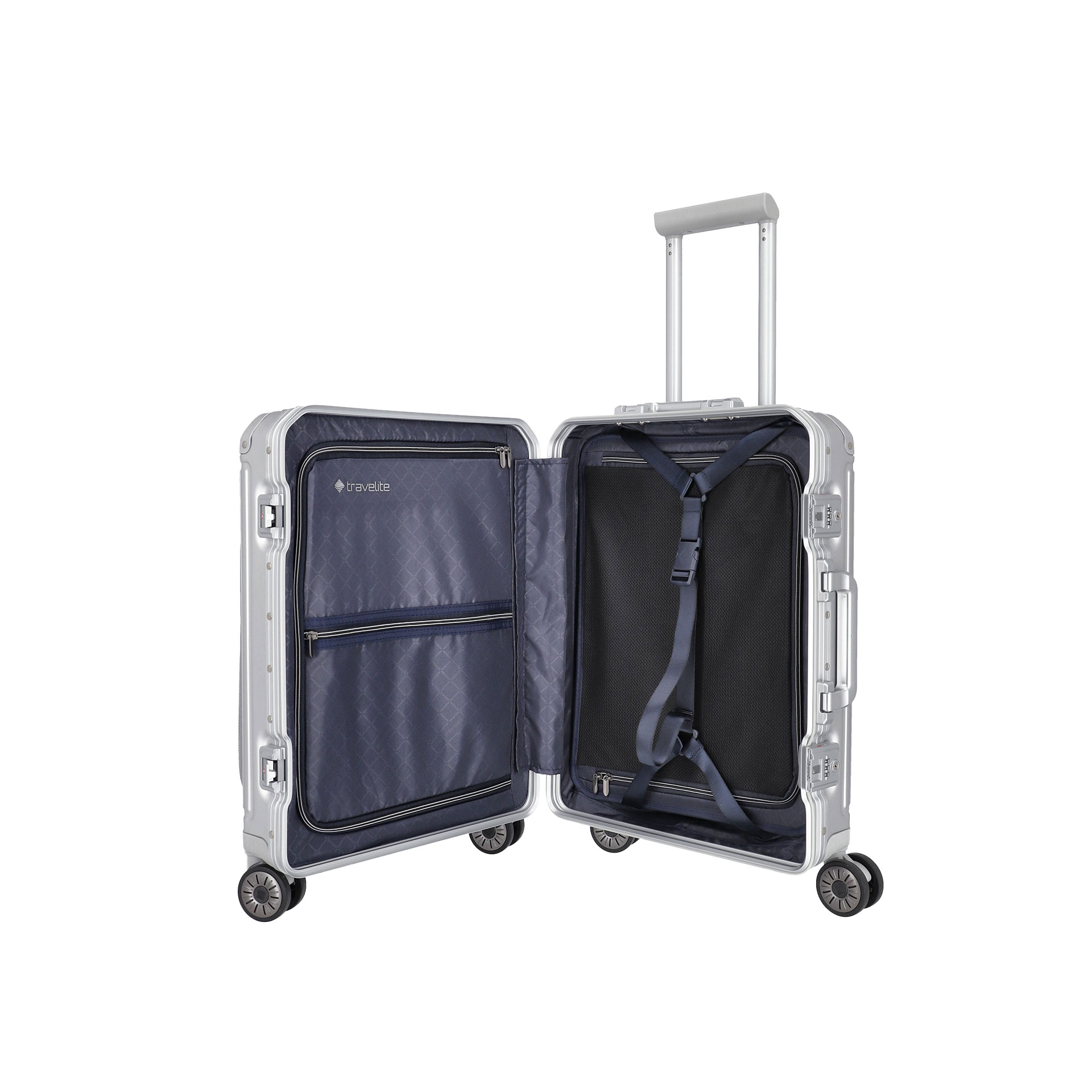 NEXT Handgepäck S+ mit Vortasche - Silber