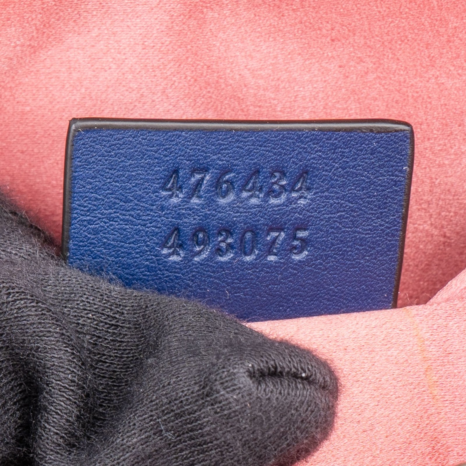 Gucci Blue Leather Velvet GG Marmont Matelassé Belt Bag