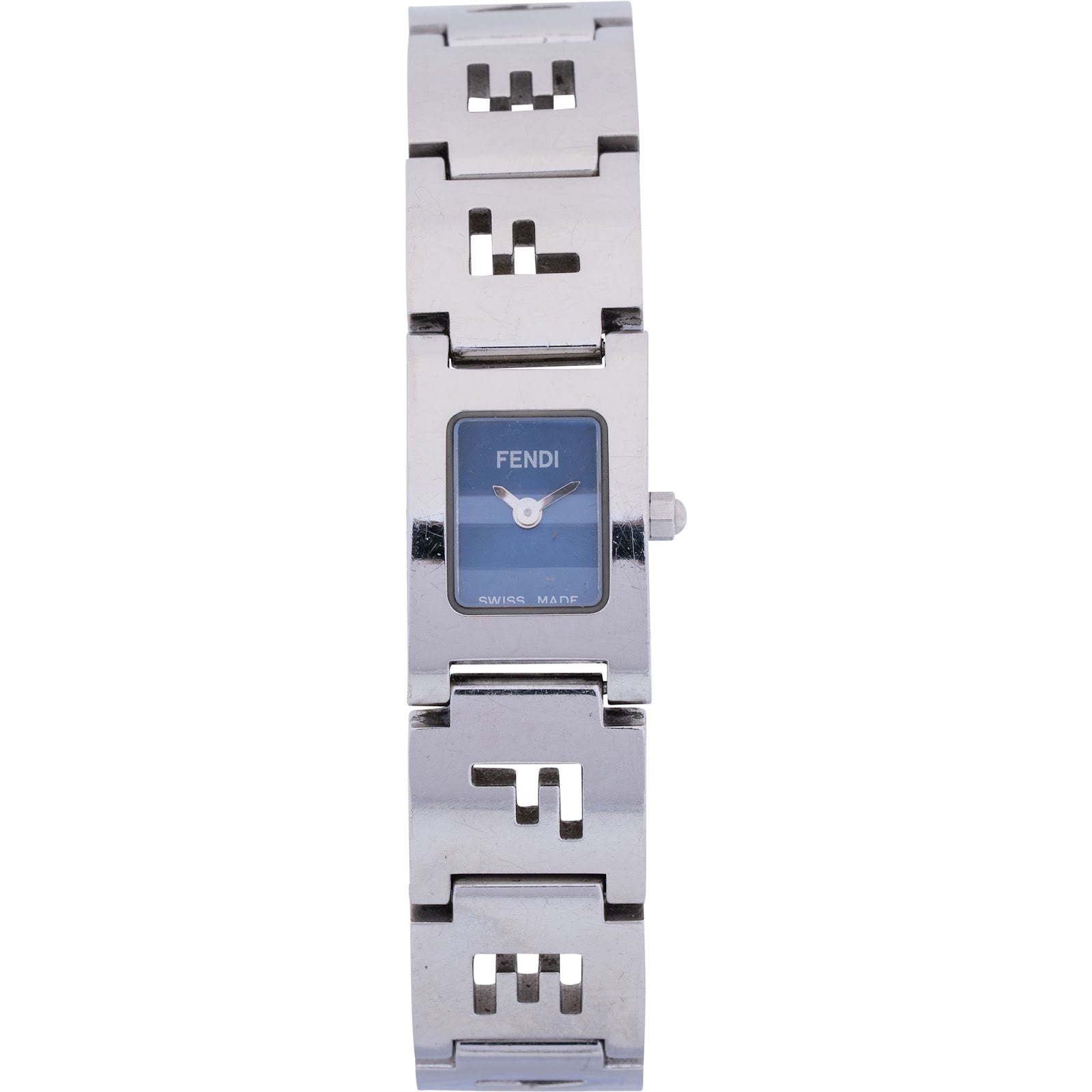 Fendi Silver Tone Orologi Chain Emblem Mania 3150L Damenuhr