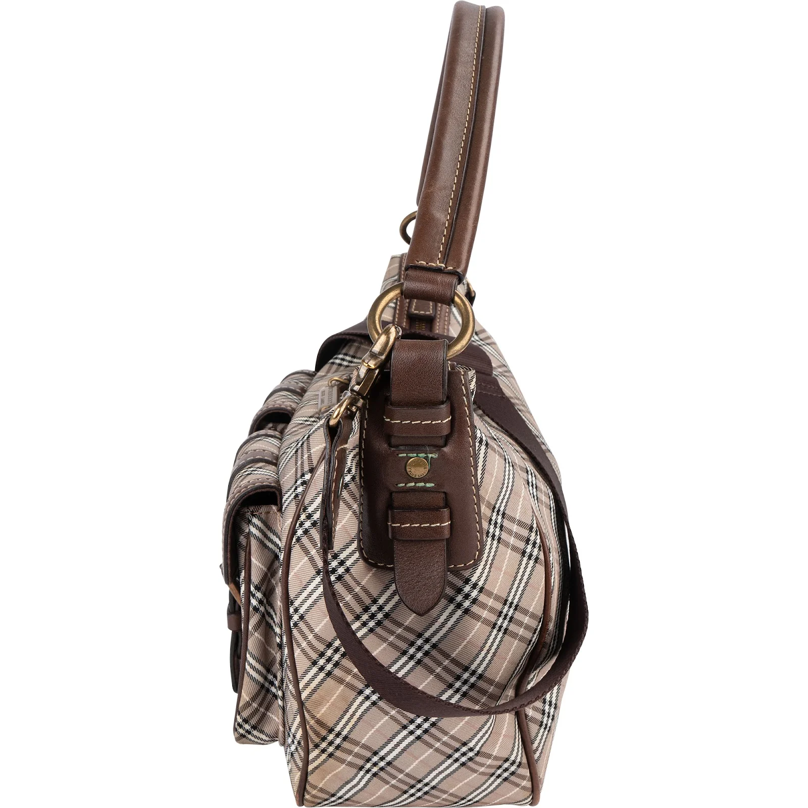 Burberry Nova-Check Monogram Canvas Pocket Hobo Shoulder Bag