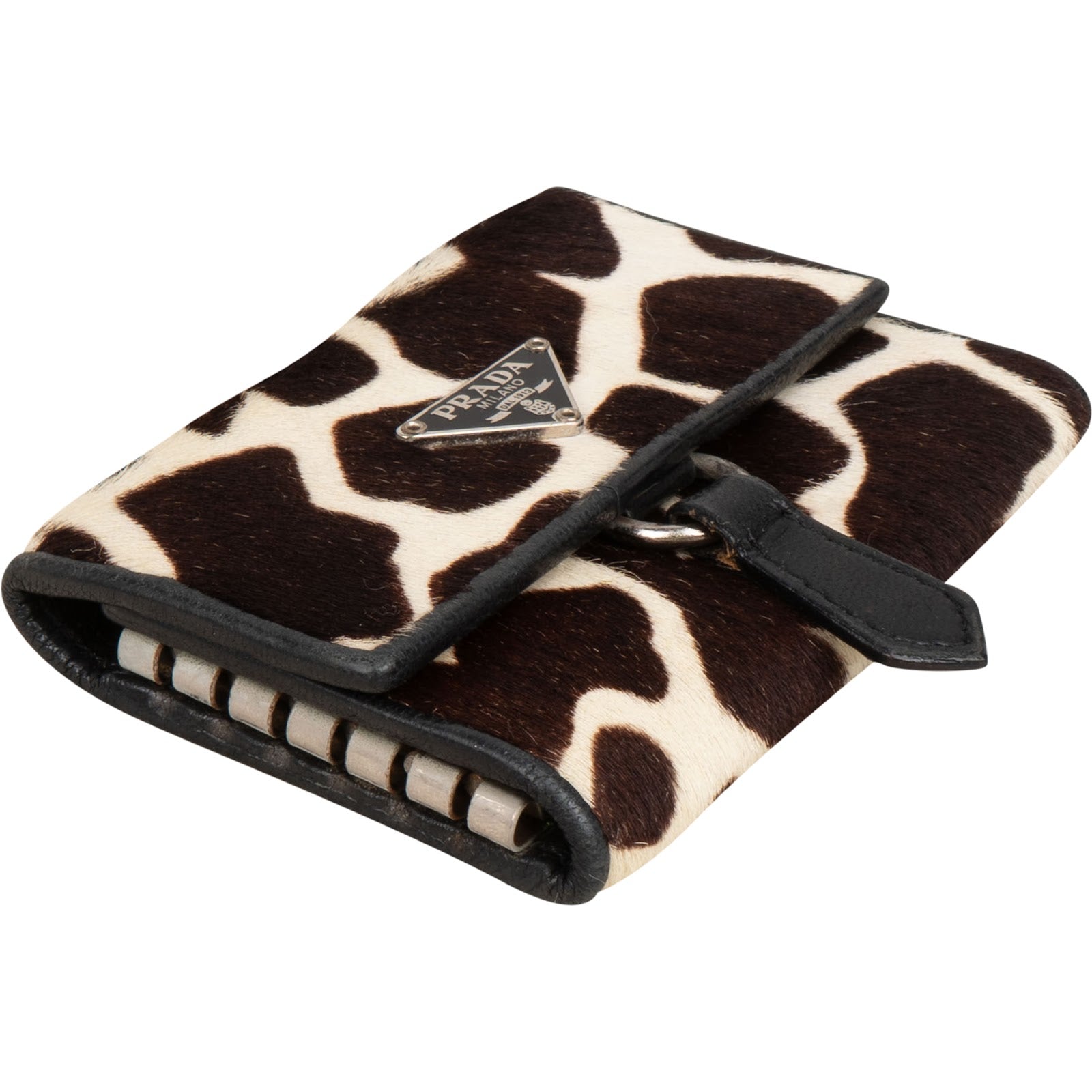 Prada Cavallino Animal Hair Giraffe Print Schlüsseletui
