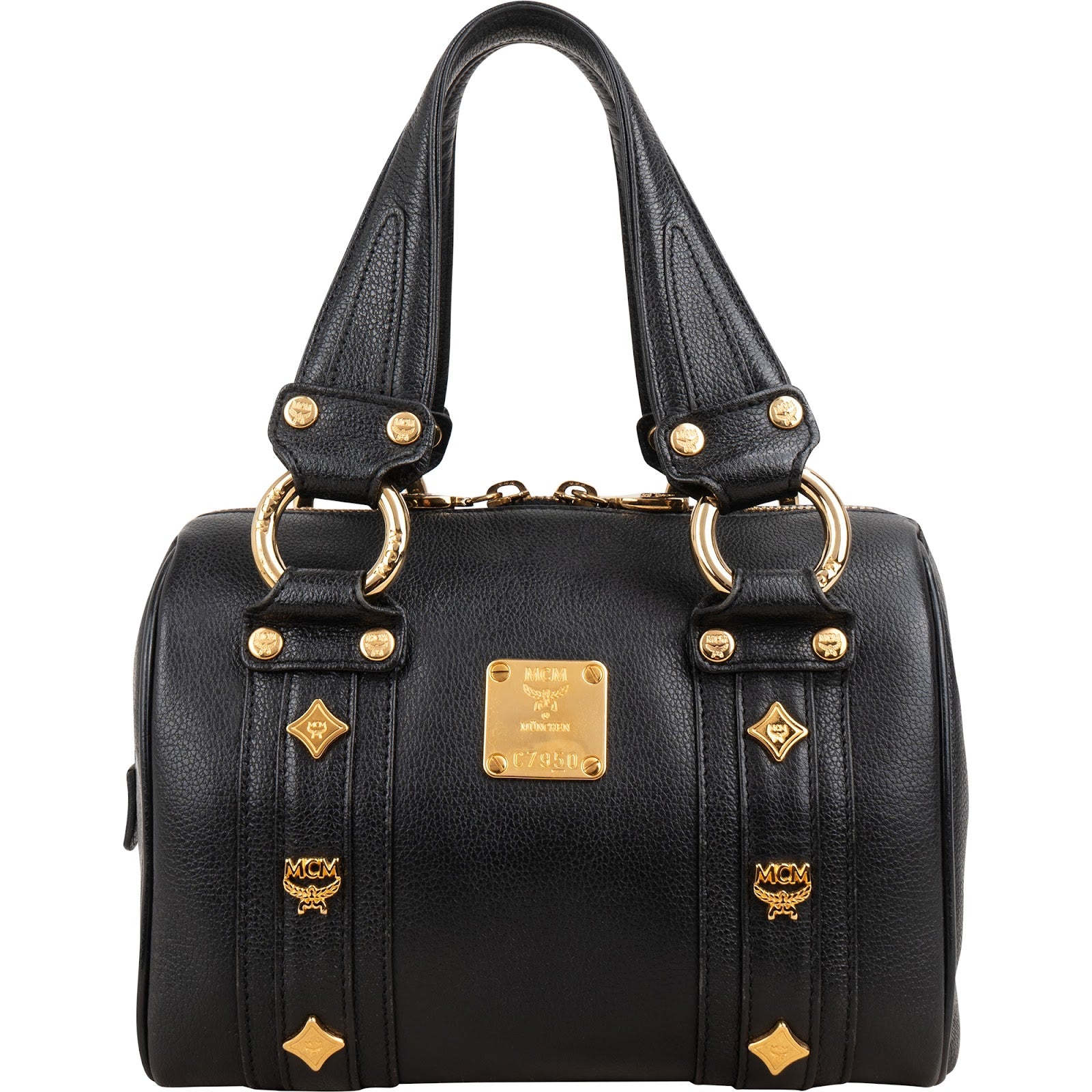 MCM - Visetos Studded Boston Bag