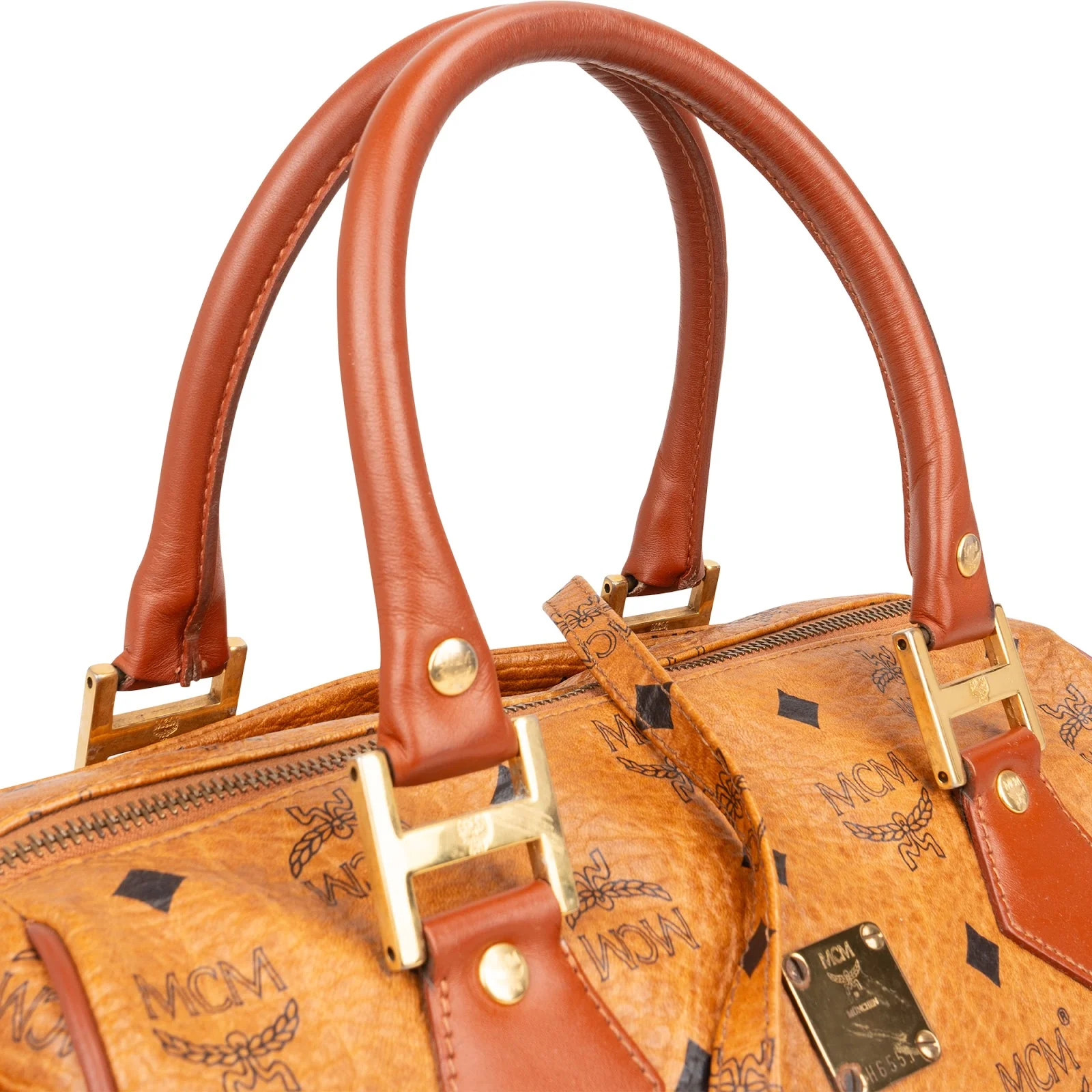 MCM Monogram Visetos Boston  Bag
