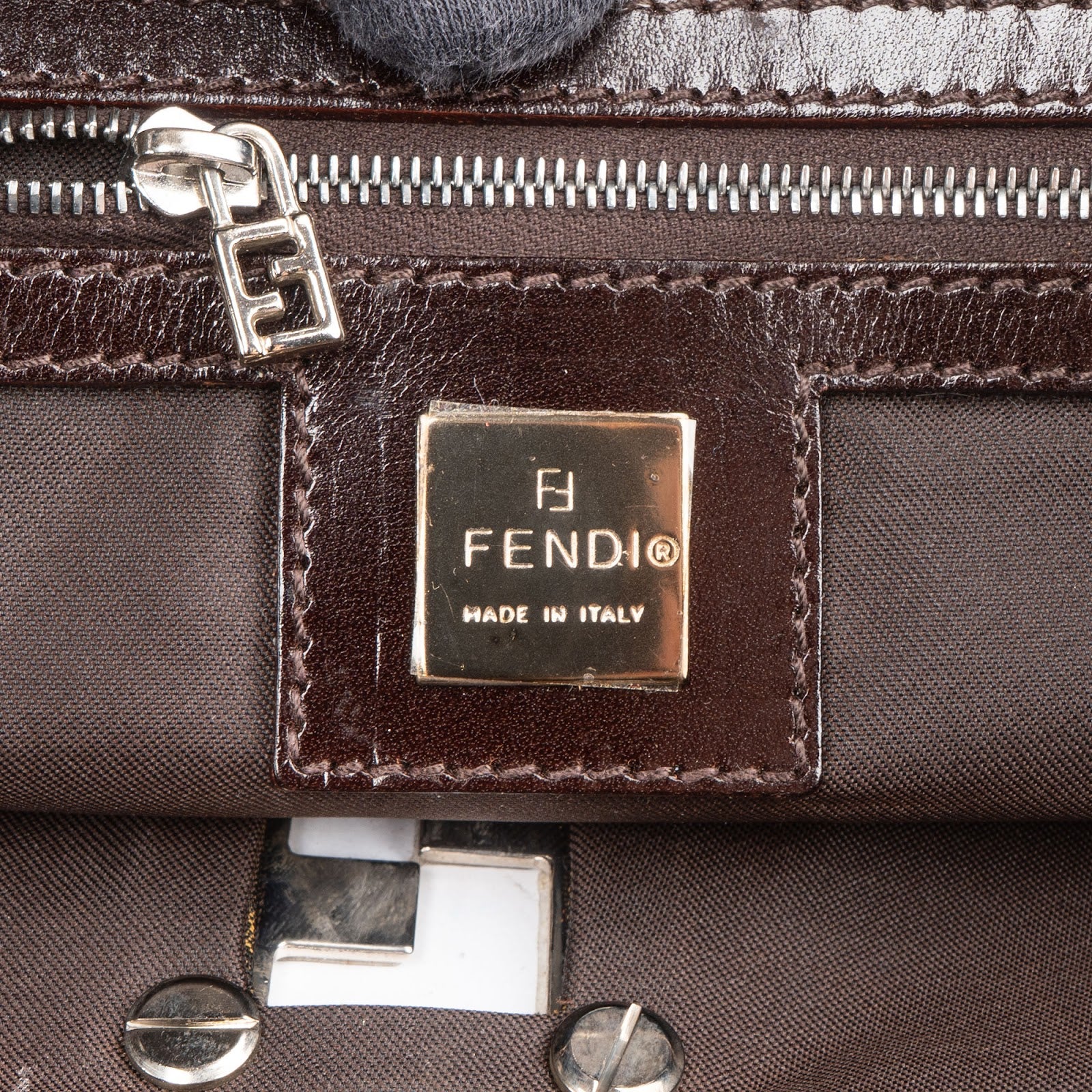 Fendi – Monogram Zucca Canvas Tote Schultertasche