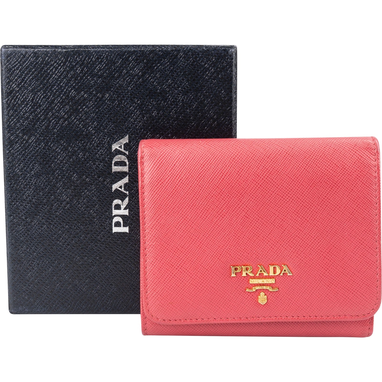 Prada - Pink Saffiano Leather Small Wallet