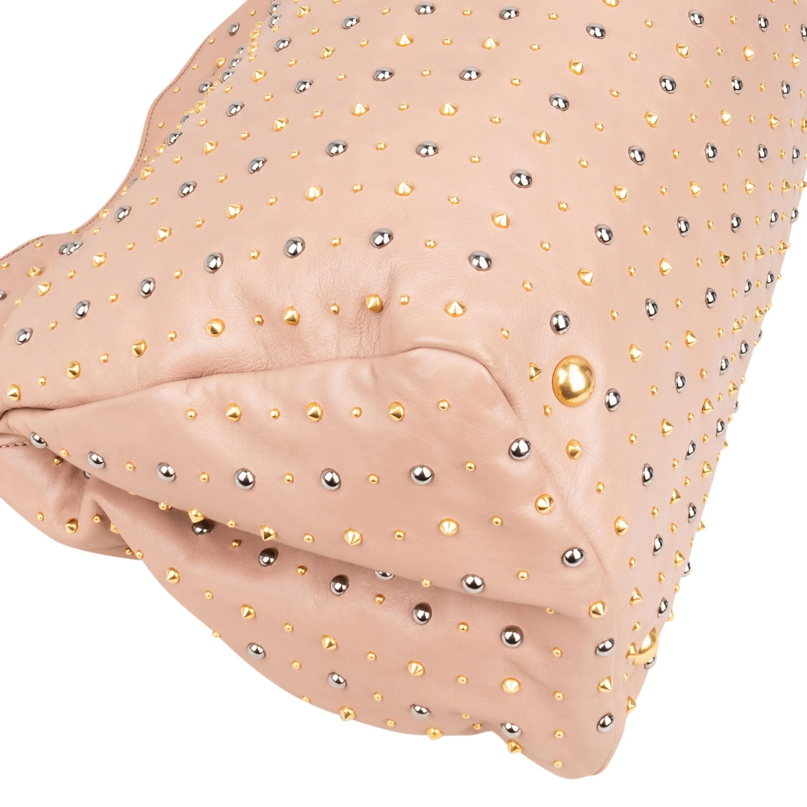 Miu Miu Studded Vitello Lux Tote Handbag