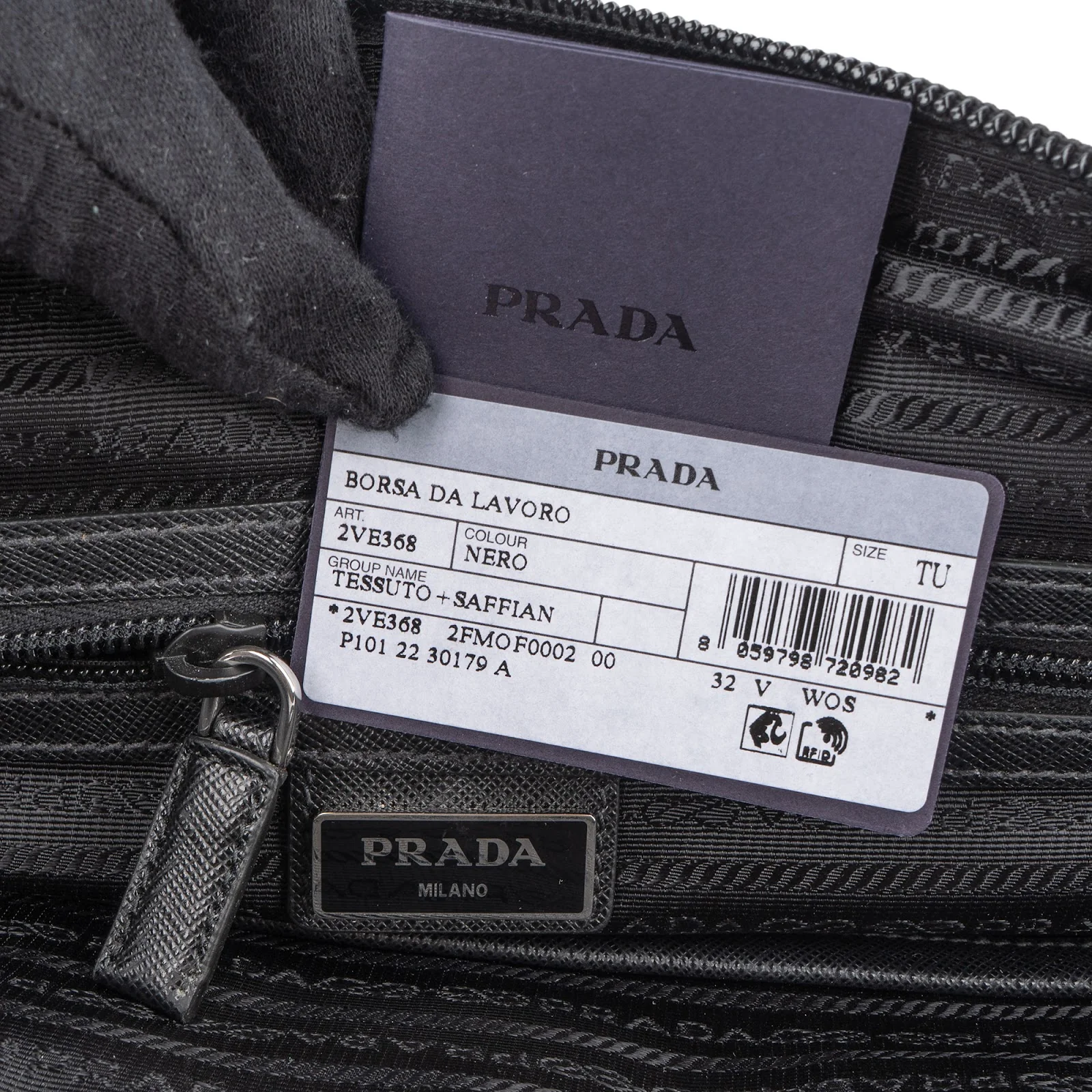Prada Nylon Saffiano Leather Triangle Business Bag