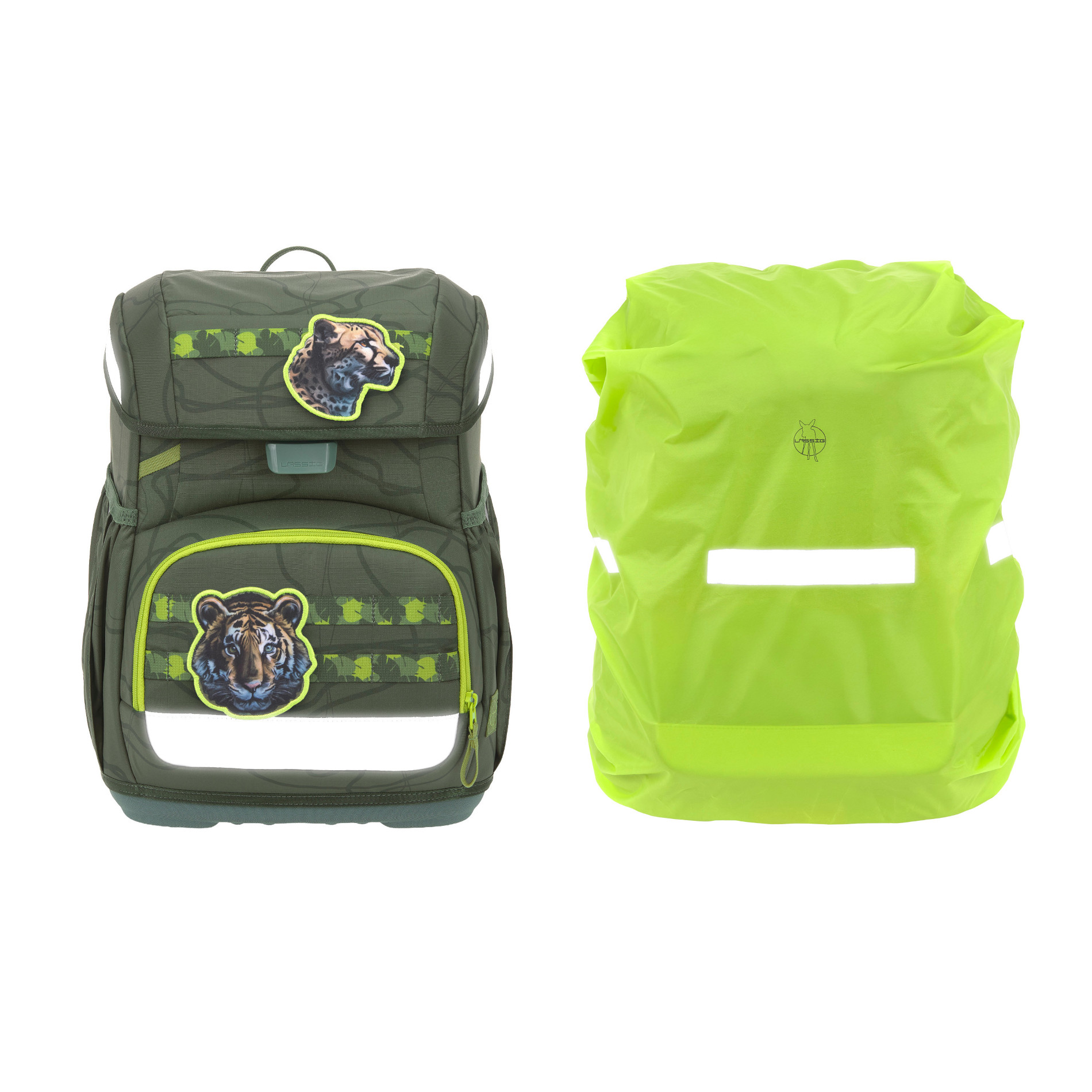 School Set Light Unique Schulranzenset 5tlg. - Jungle green