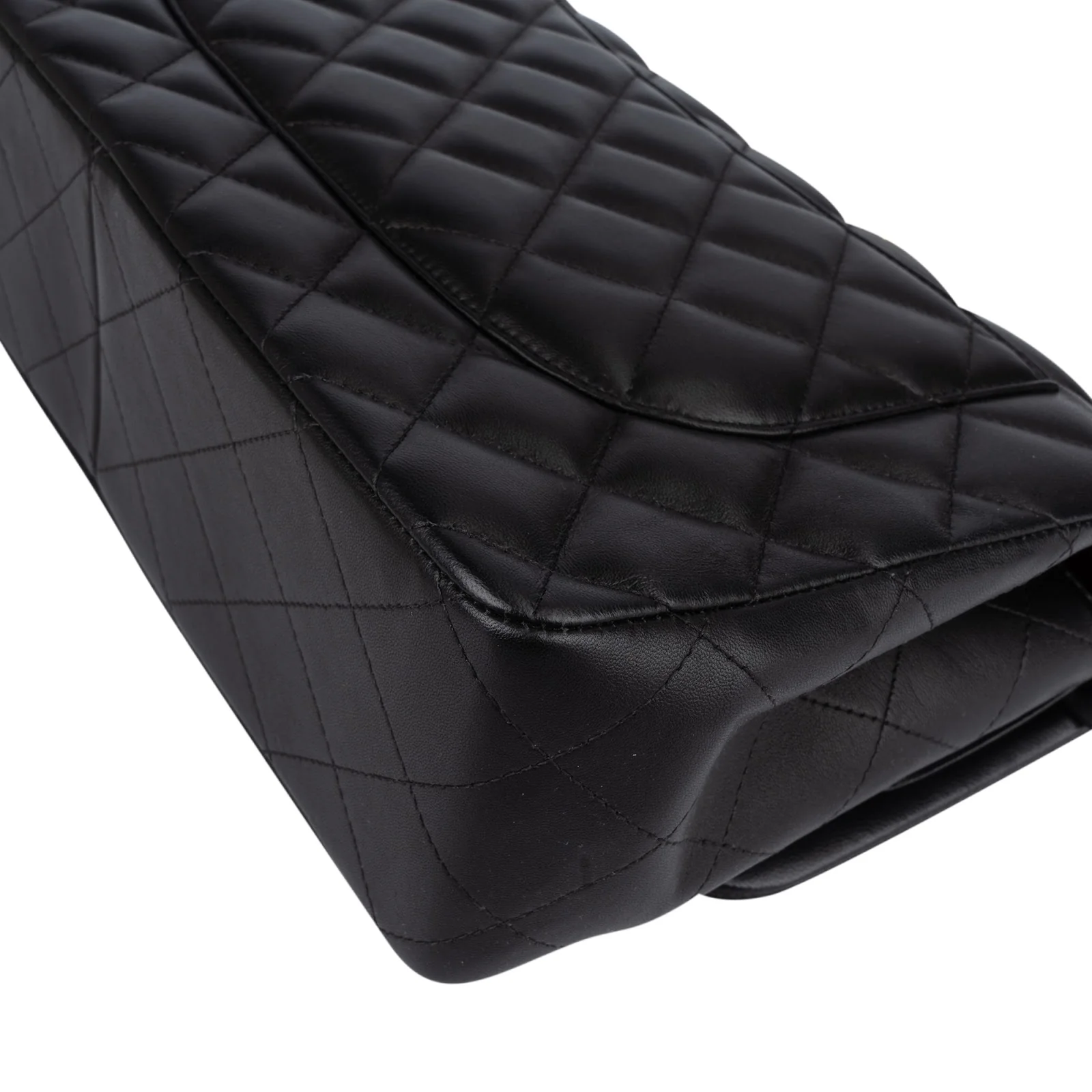 Chanel Quilted Lambskin Jumbo Double Flap Crossbody Bag