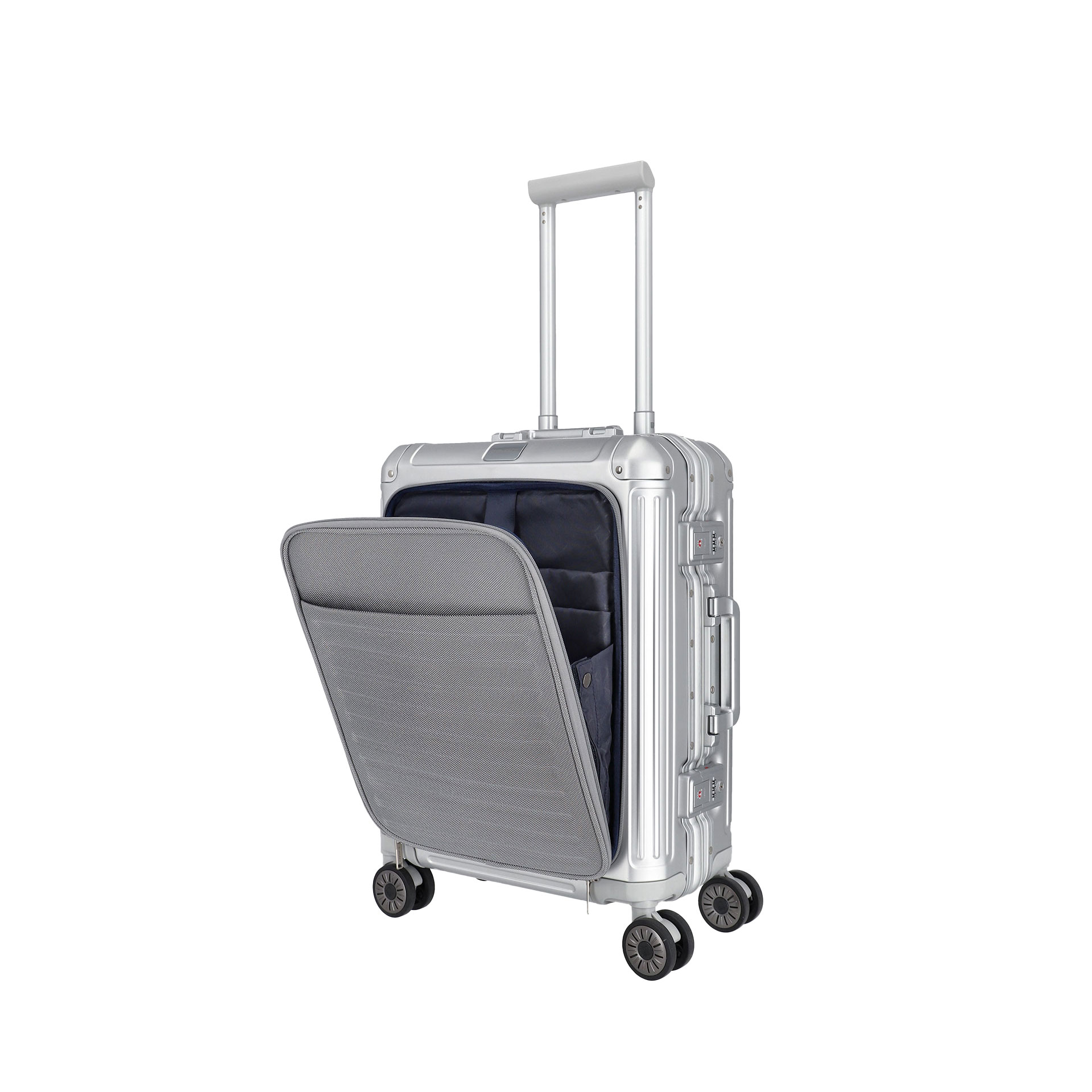 NEXT Handgepäck S+ mit Vortasche - Silber