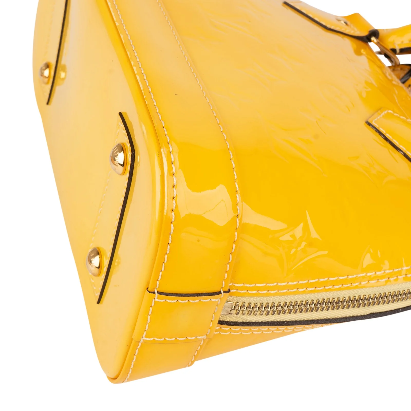 Louis Vuitton Monogram Yellow Vernis Alma BB Handbag