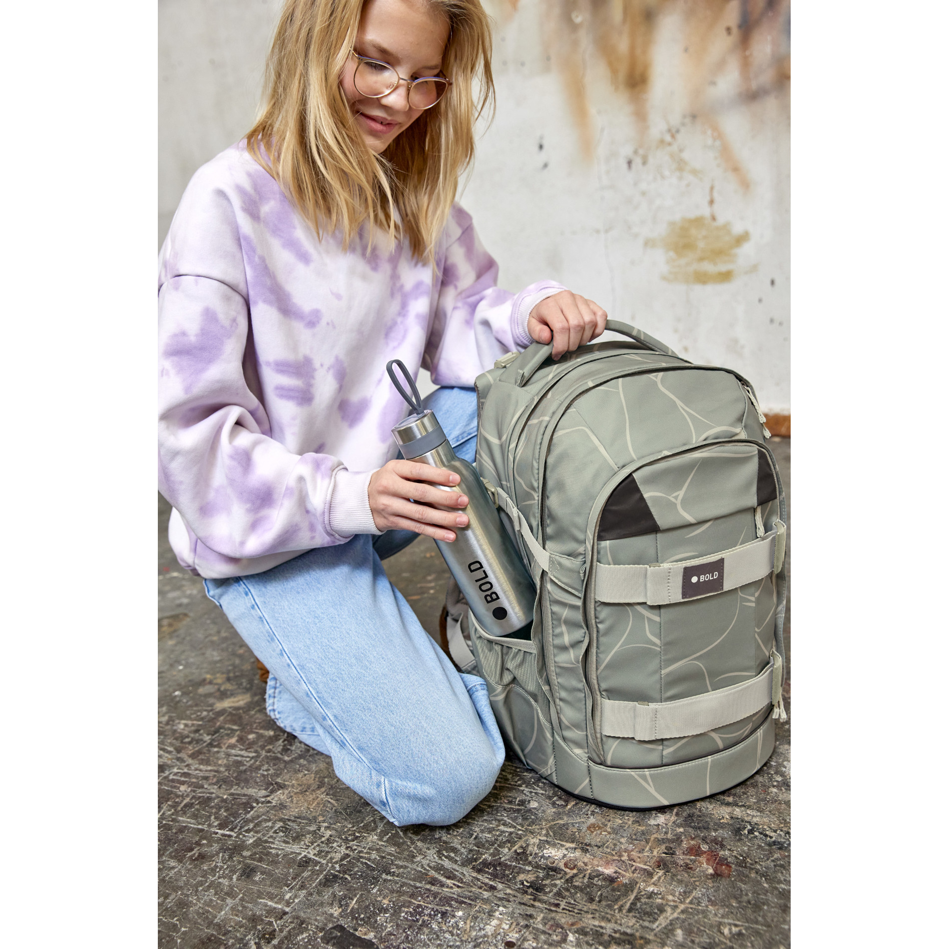 School Backpack Origin Bold - Curve Sage