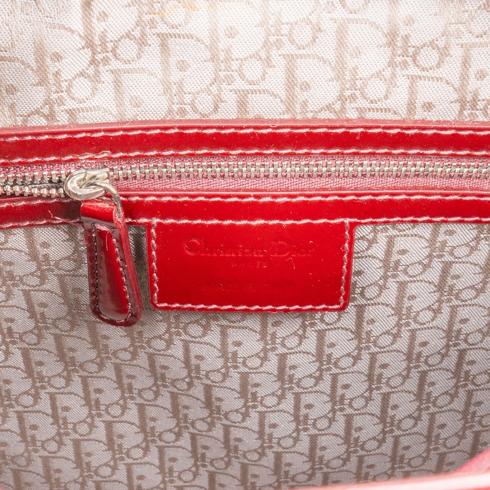 Christian Dior Quilted Patent Leather Lady Dior Handbag