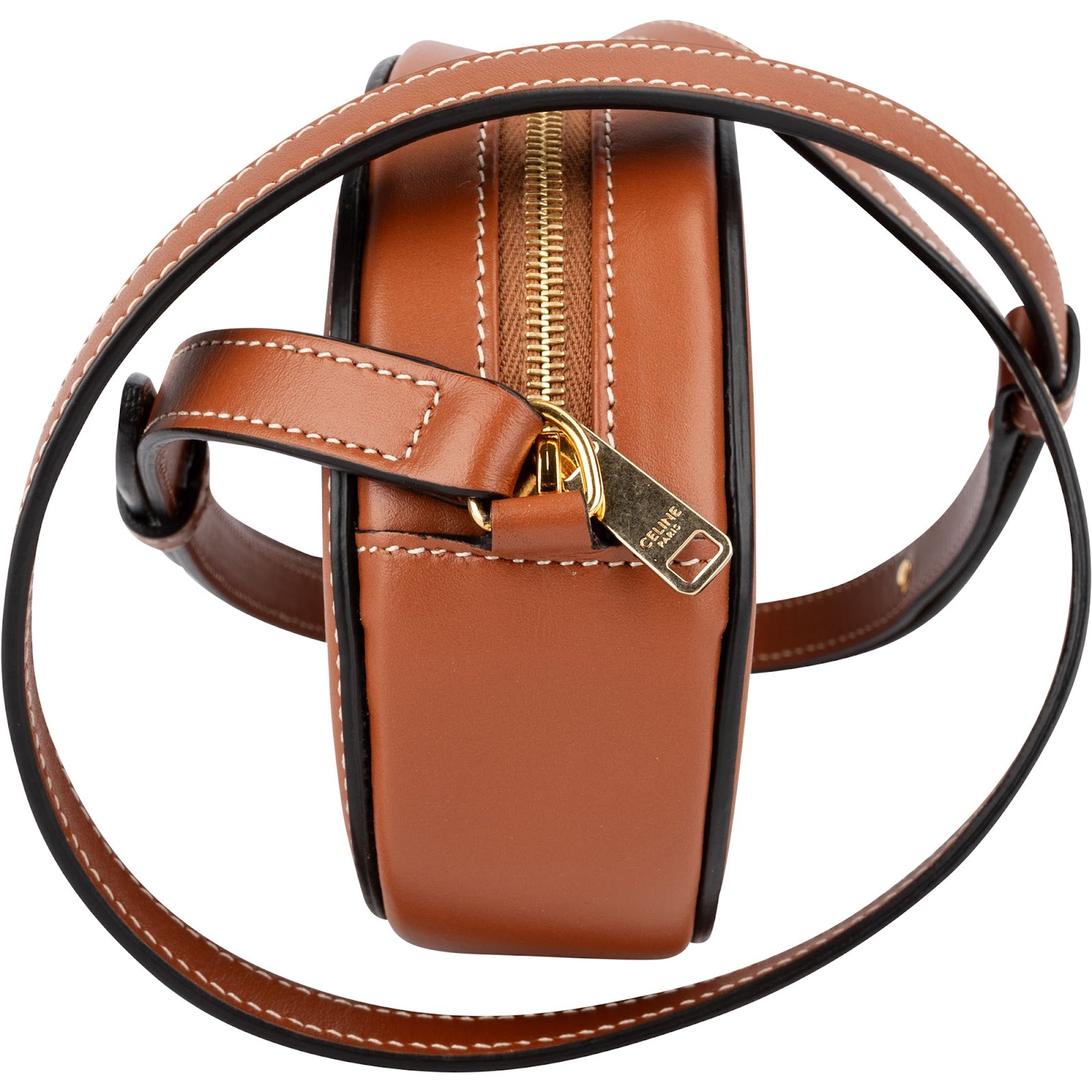 Celine - CC Oval Cuir Triomphe Mini Crossbody Bag