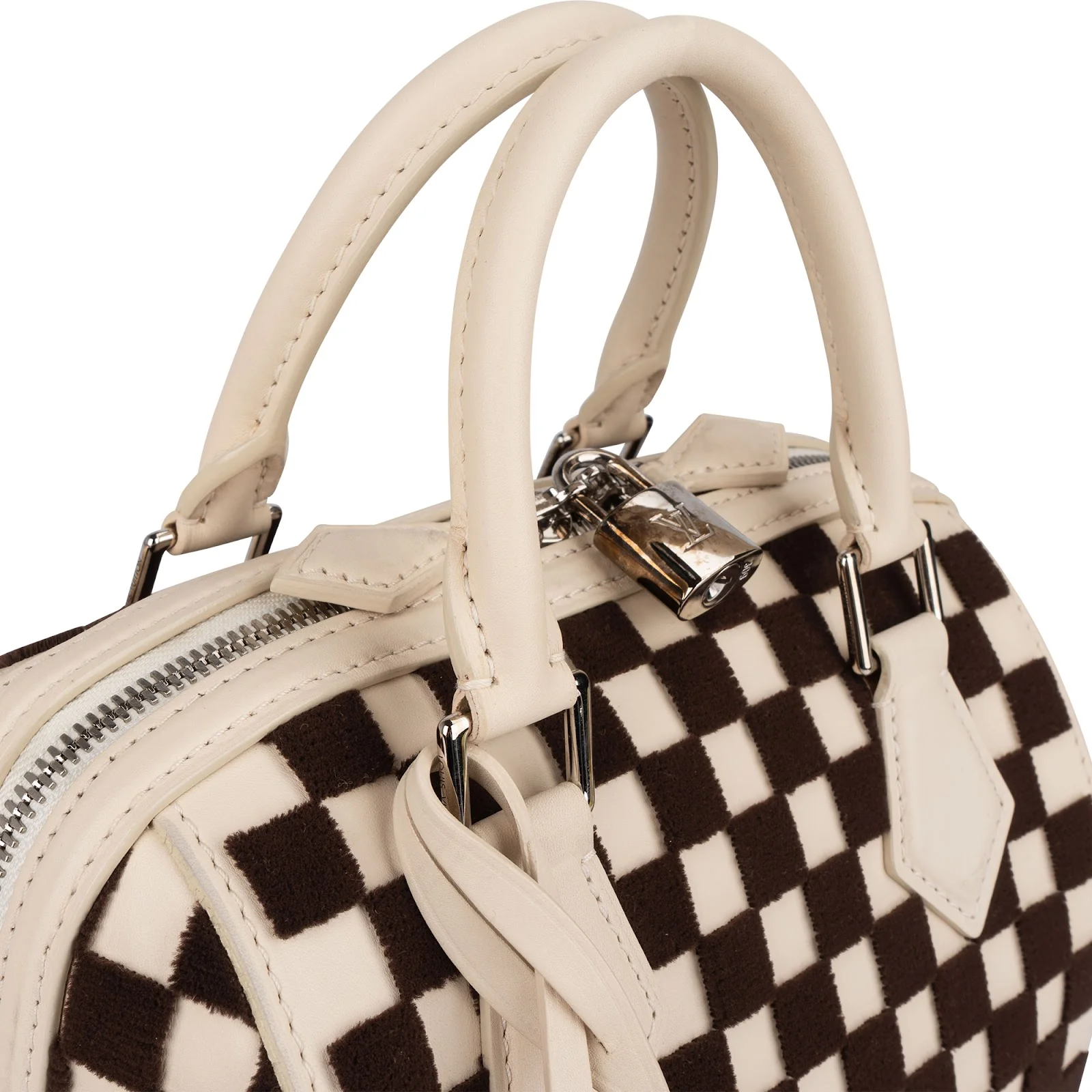 Louis Vuitton Monogram Damier Velours Speedy Cube PM Handbag