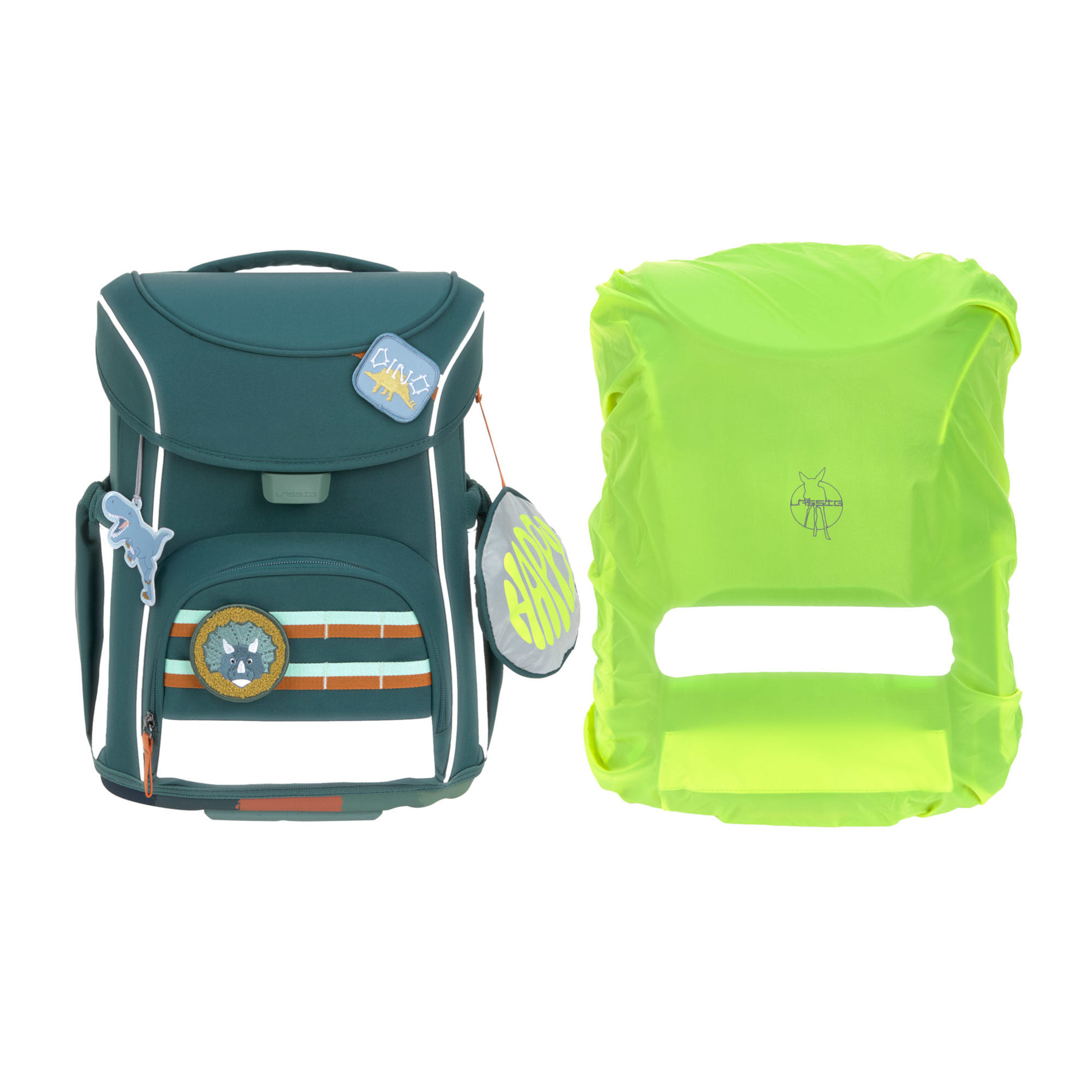 School Set Slim Unique Schulranzenset 6tlg. - dark green