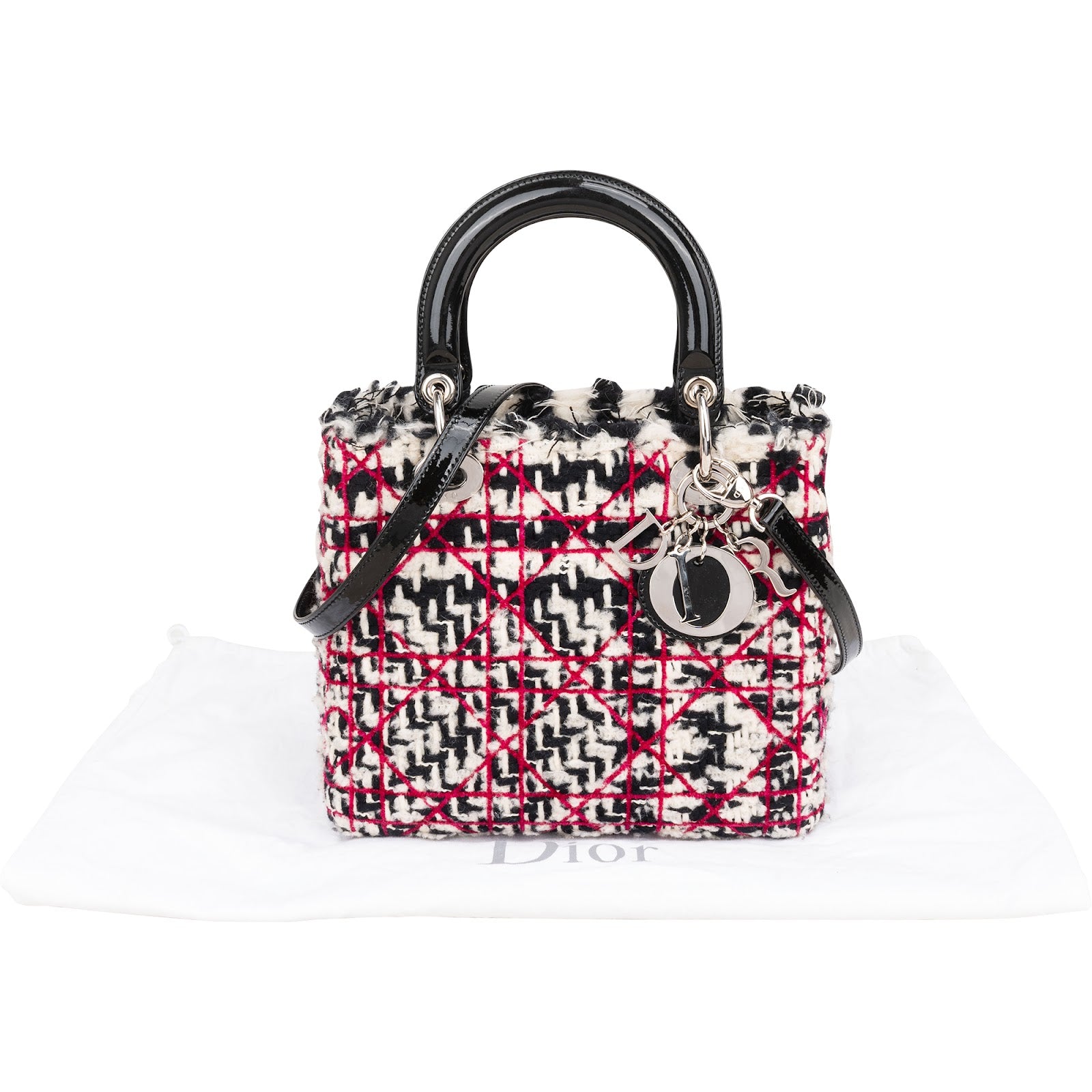 Sac à main Lady Dior en tweed multicolore de Dior