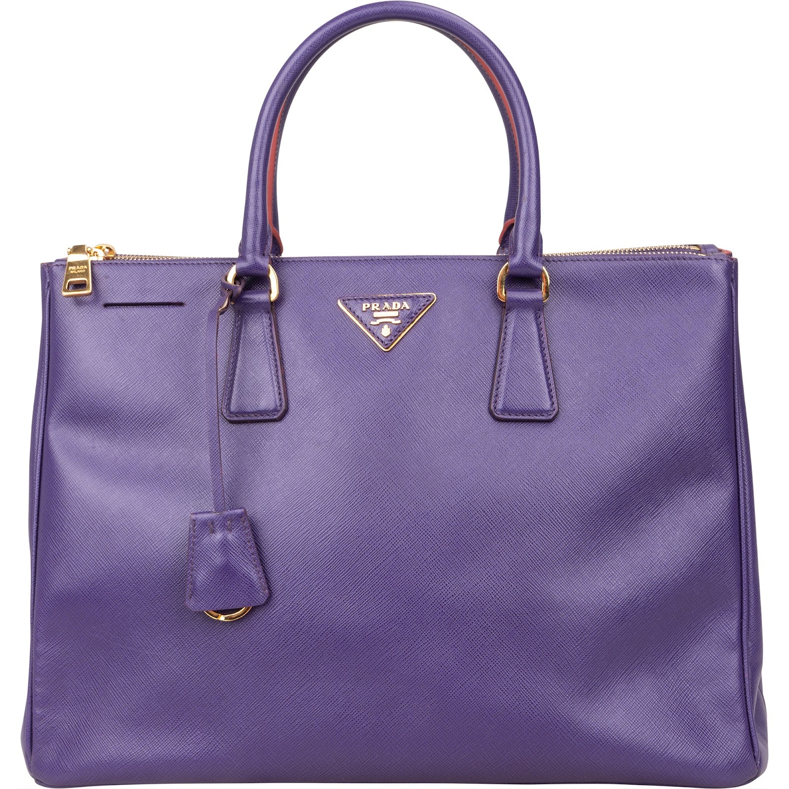 Prada Purple Saffiano Leather Lux Galleria Handbag