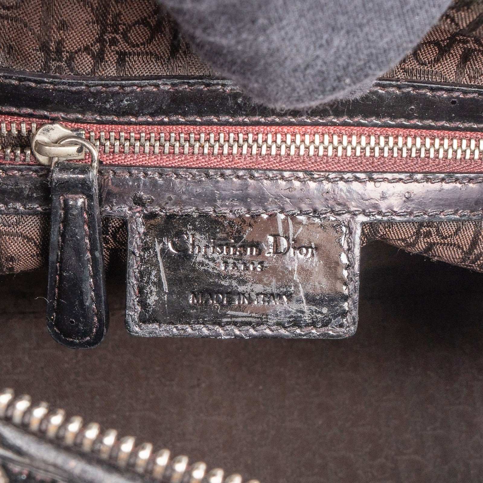 Christian Dior Quilted Patent Leather Lady Dior Handbag